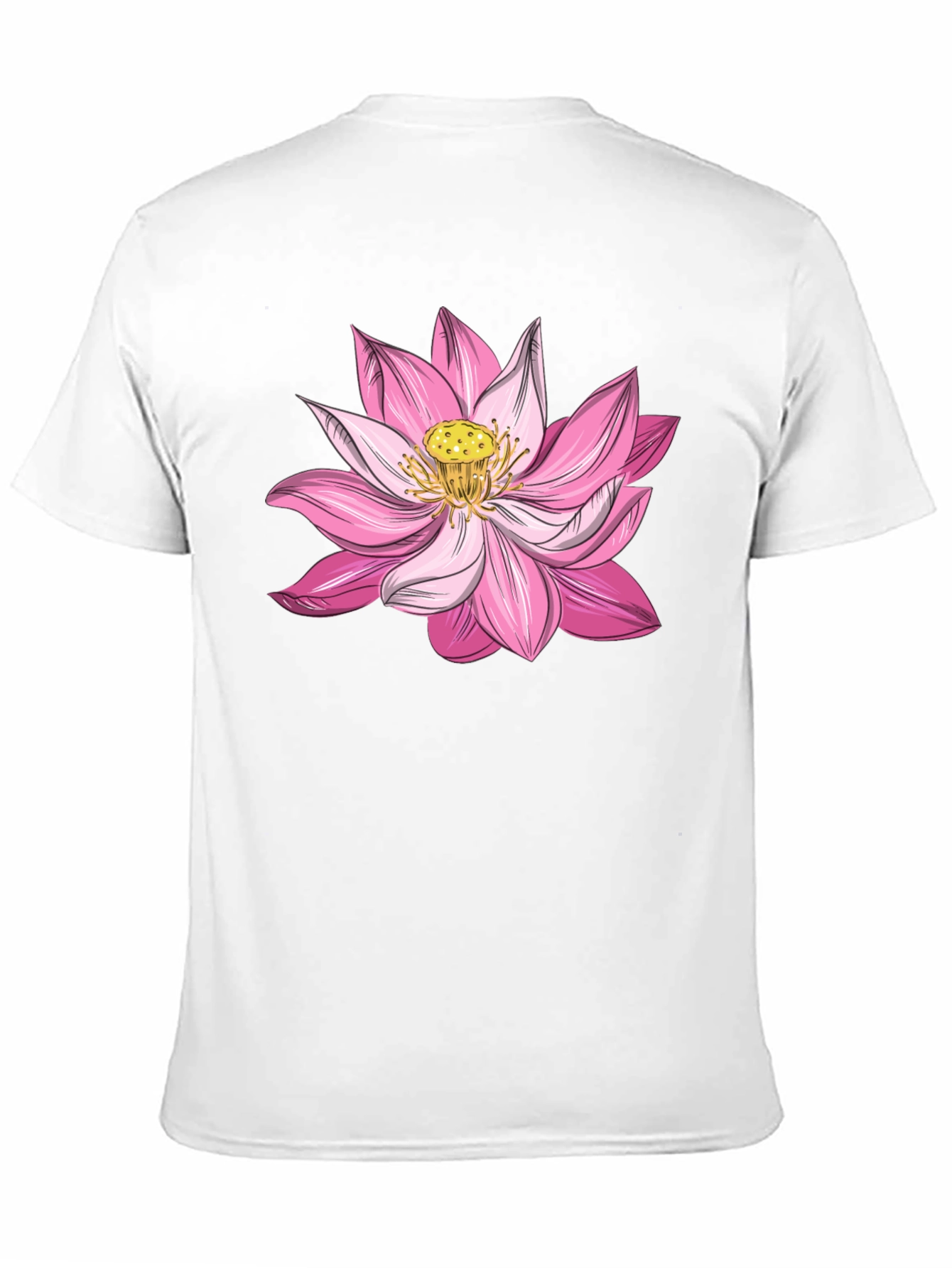 Lotus Flower Graphic Tee - Soft Black Cotton