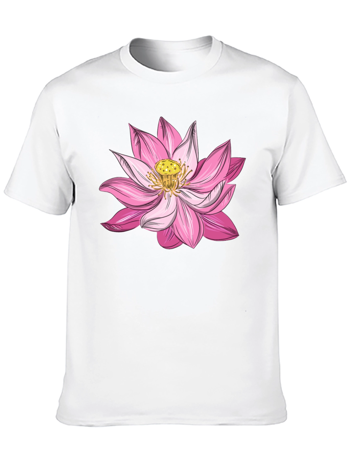 Lotus Flower Graphic Tee - Soft Black Cotton