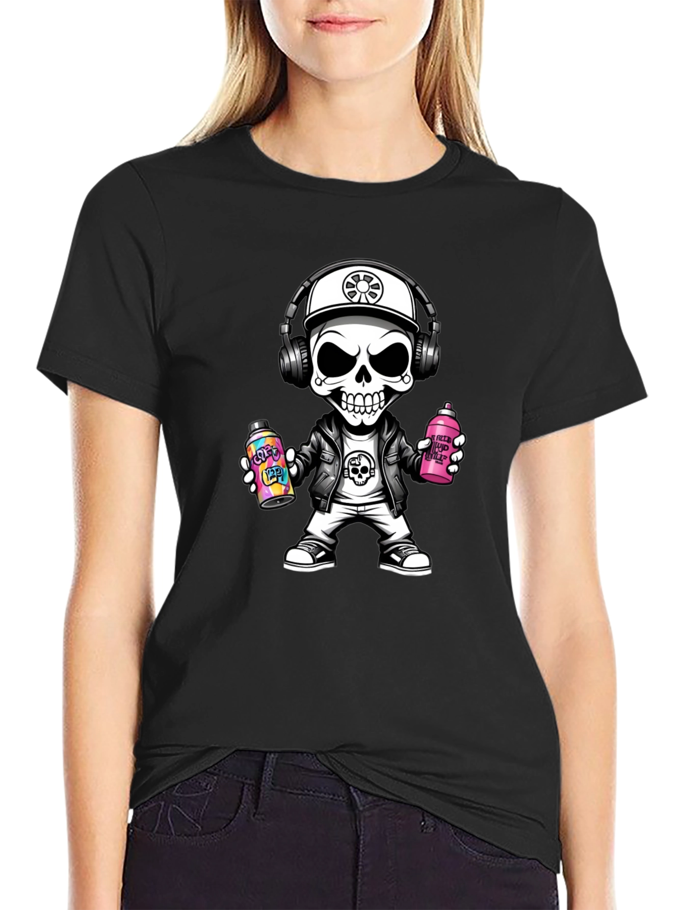 Skull Graffiti Artist T-Shirt - Street Style