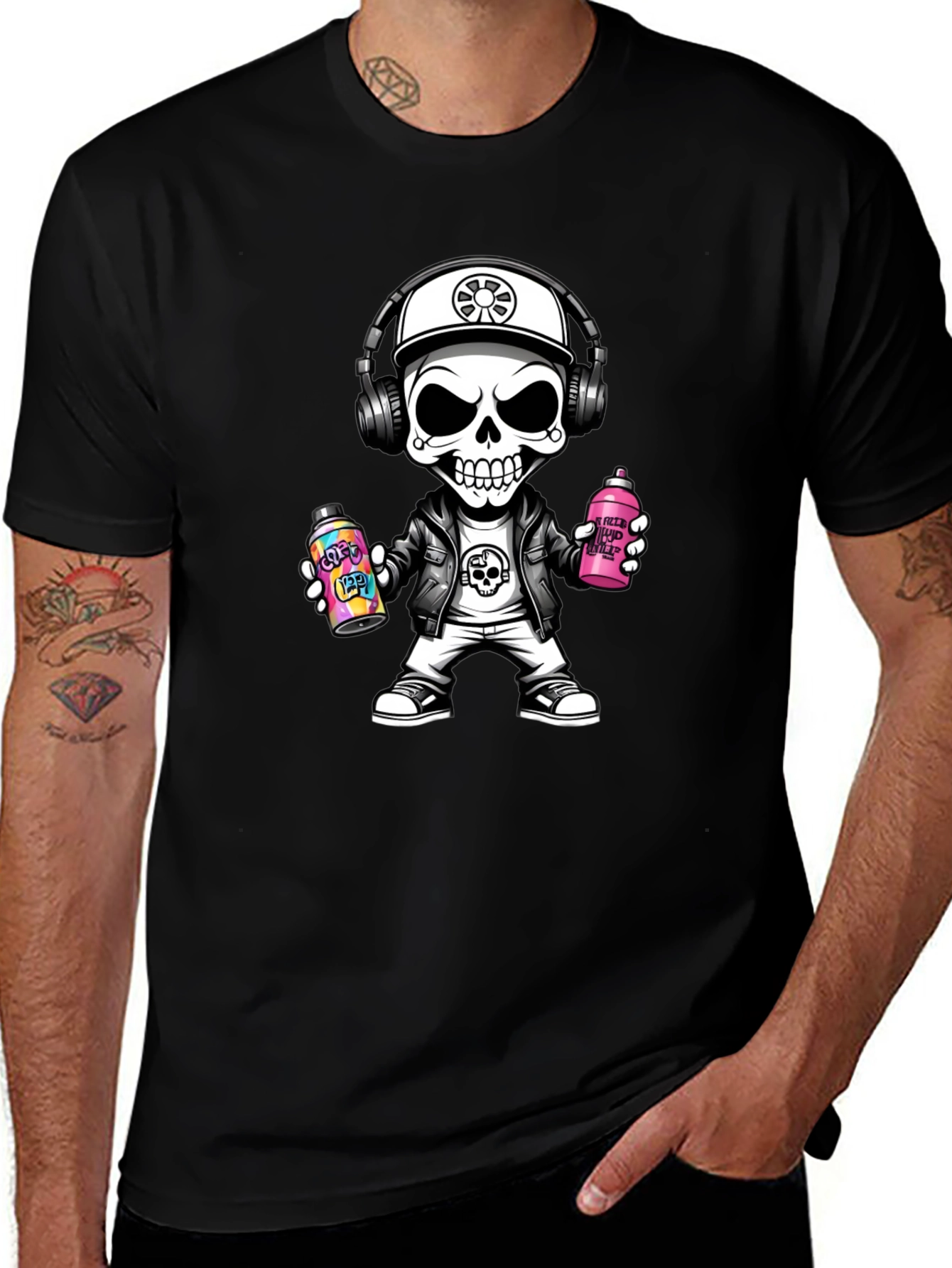 Skull Graffiti Artist T-Shirt - Street Style