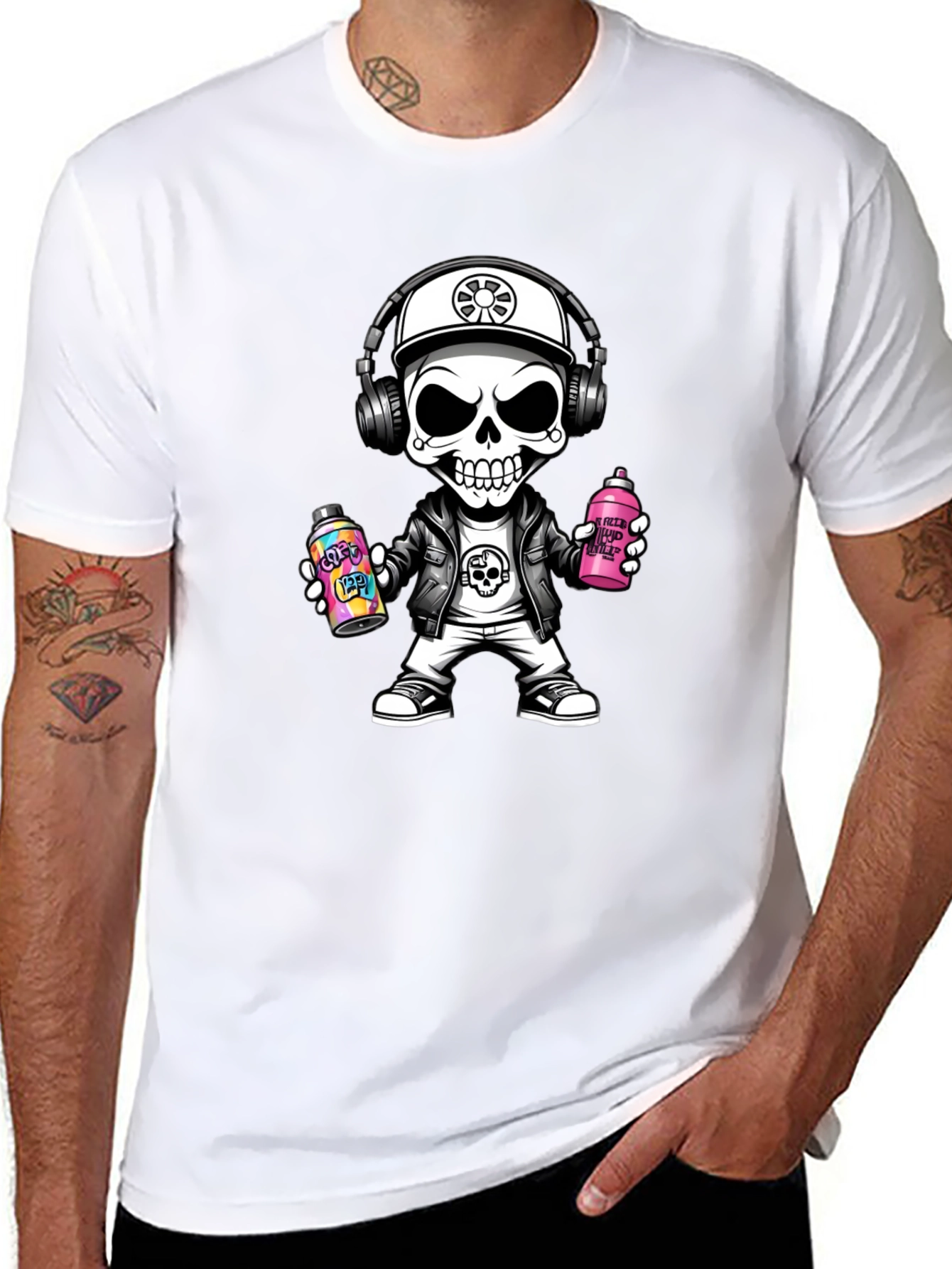 Skull Graffiti Artist T-Shirt - Street Style