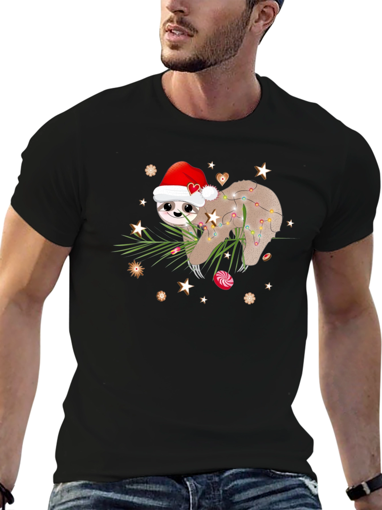 Festive Sloth Christmas T-Shirt