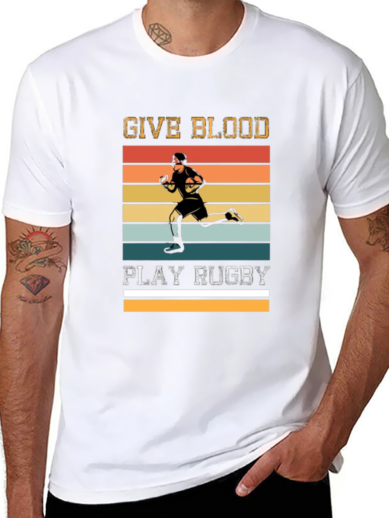 Give Blood Play Rugby Graphic Tee