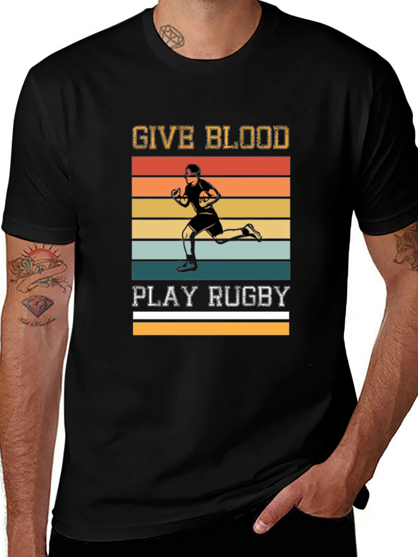 Give Blood Play Rugby Graphic Tee