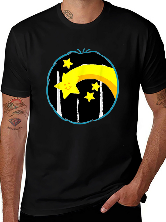 Shooting Star Graphic Tee - Black Cotton Blend