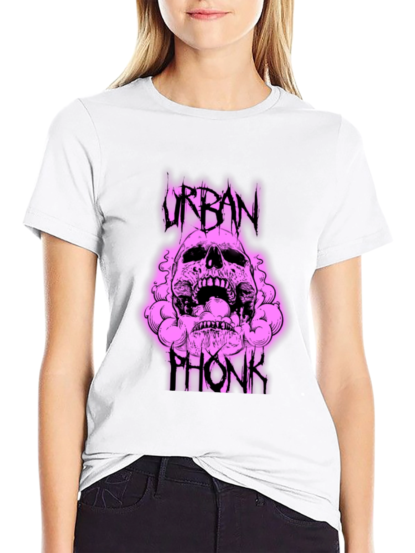 Urban Phonk Graphic Tee - Skull Design