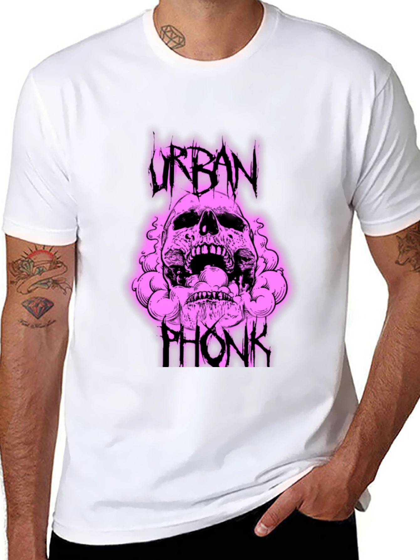 Urban Phonk Graphic Tee - Skull Design
