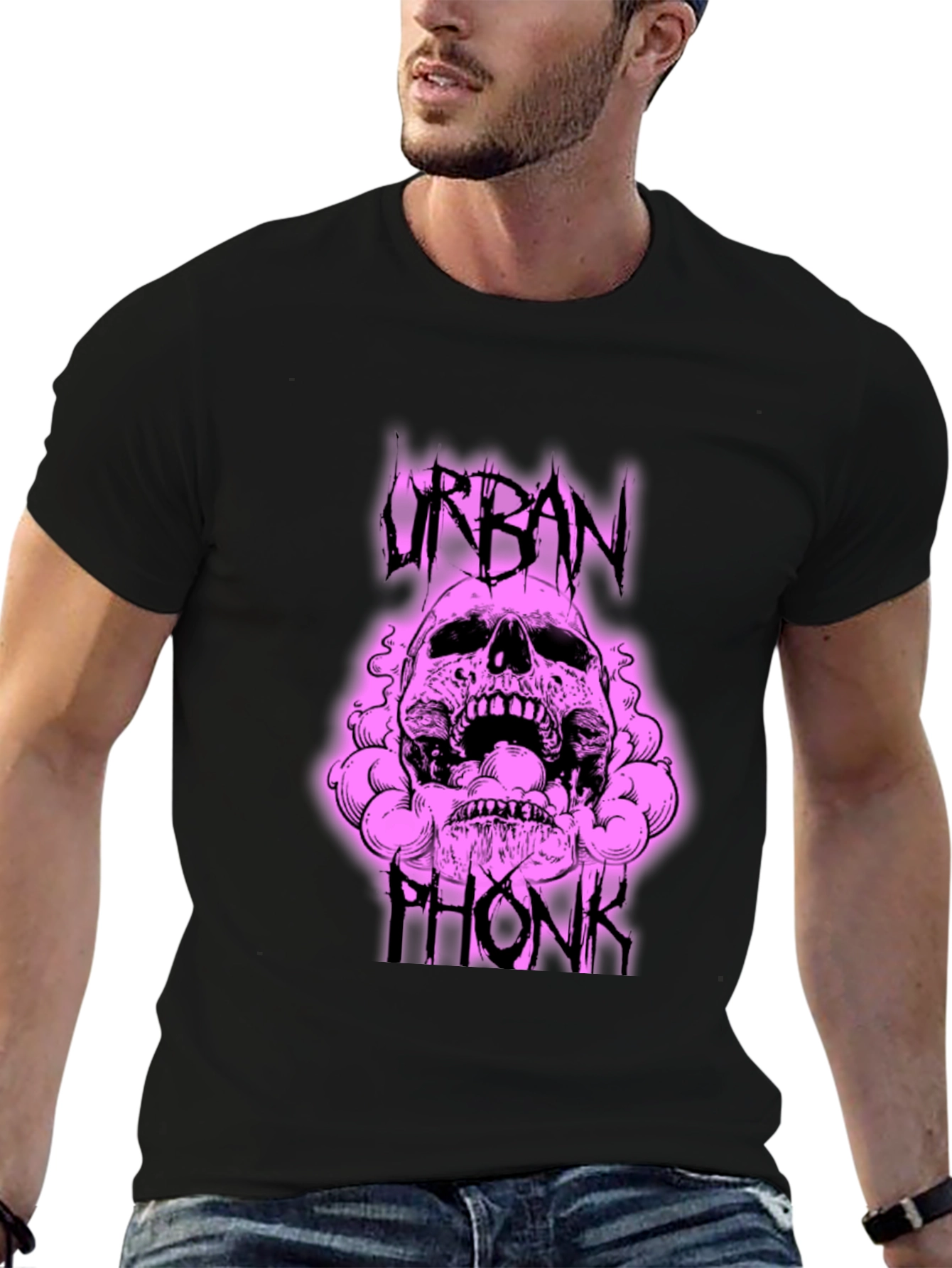 Urban Phonk Graphic Tee - Skull Design