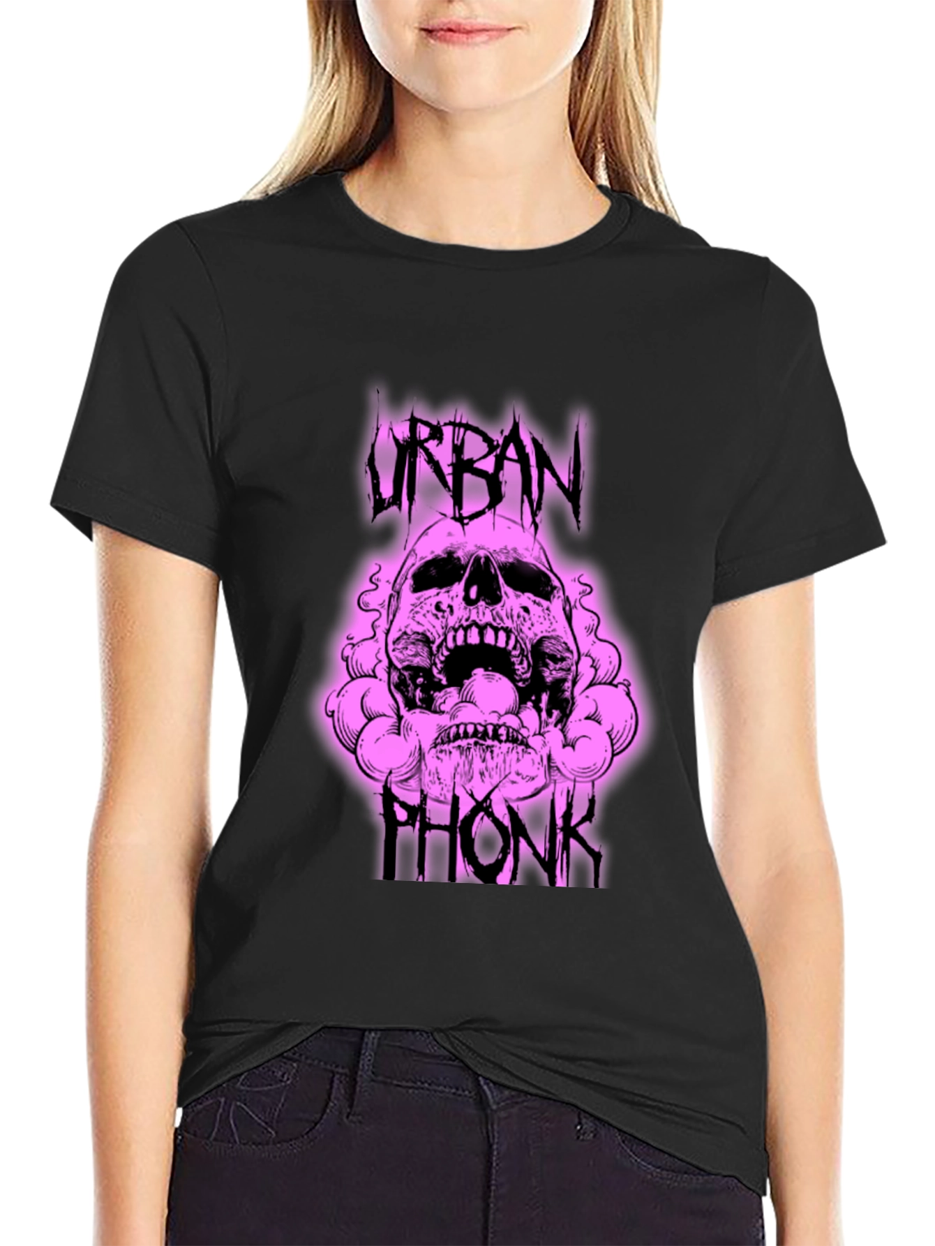 Urban Phonk Graphic Tee - Skull Design