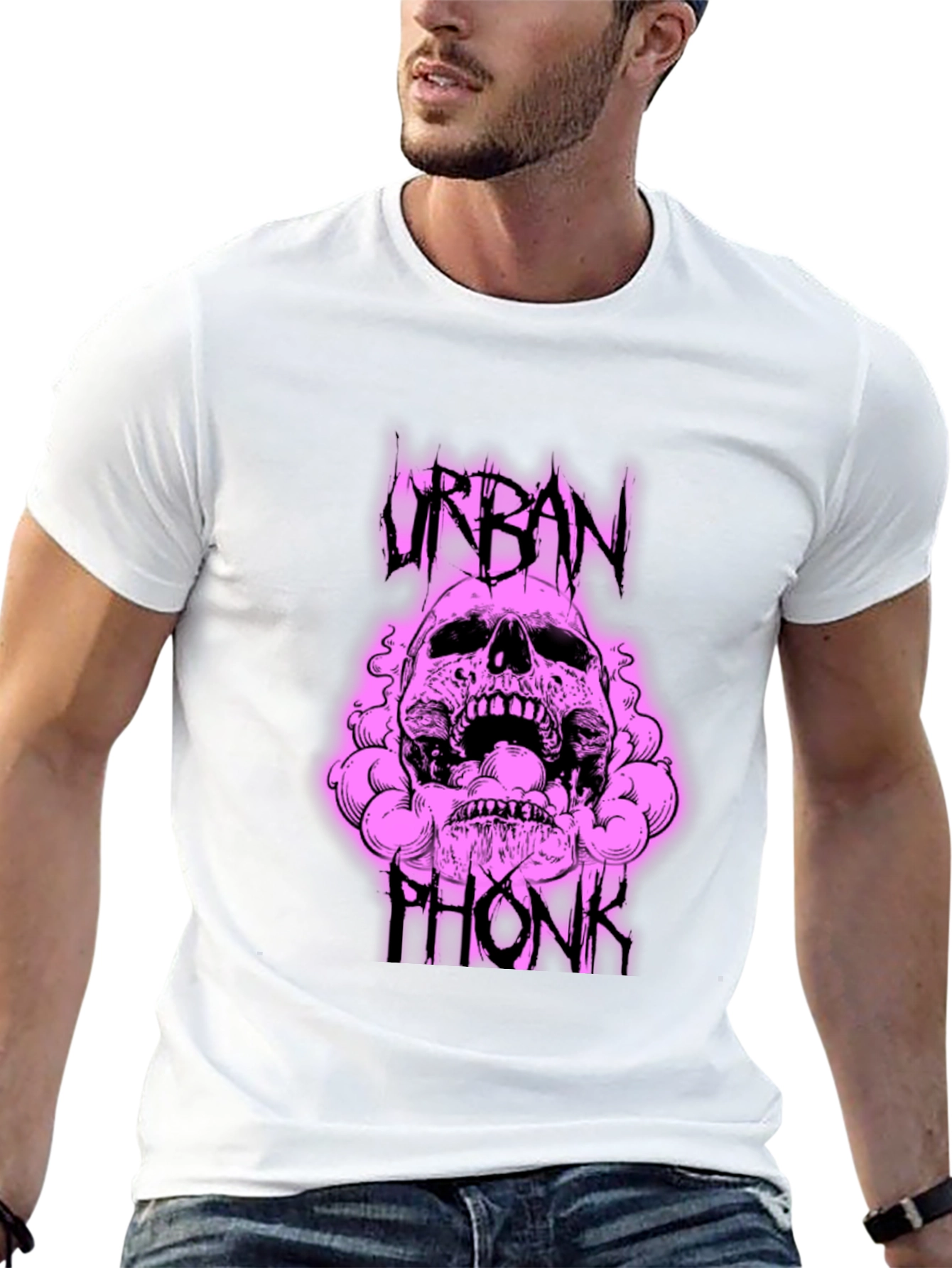 Urban Phonk Graphic Tee - Skull Design