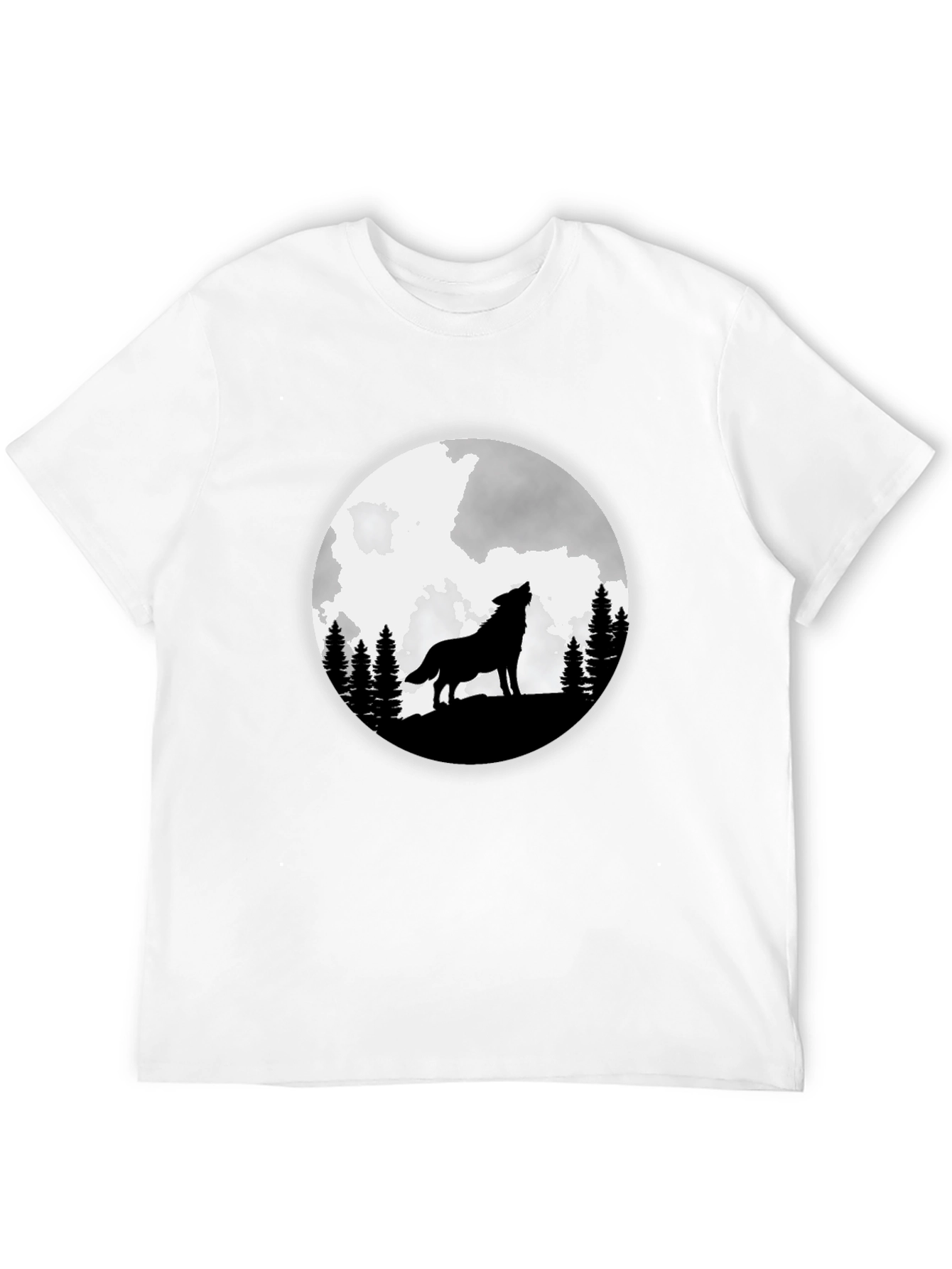 Wolf Moon Graphic T-Shirt - Black
