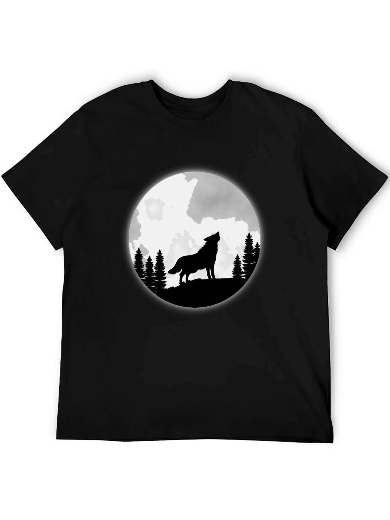 Wolf Moon Graphic T-Shirt - Black