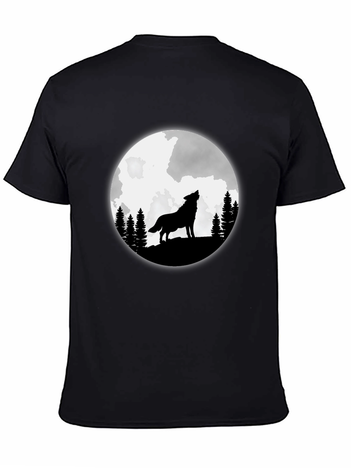 Wolf Moon Graphic T-Shirt - Black
