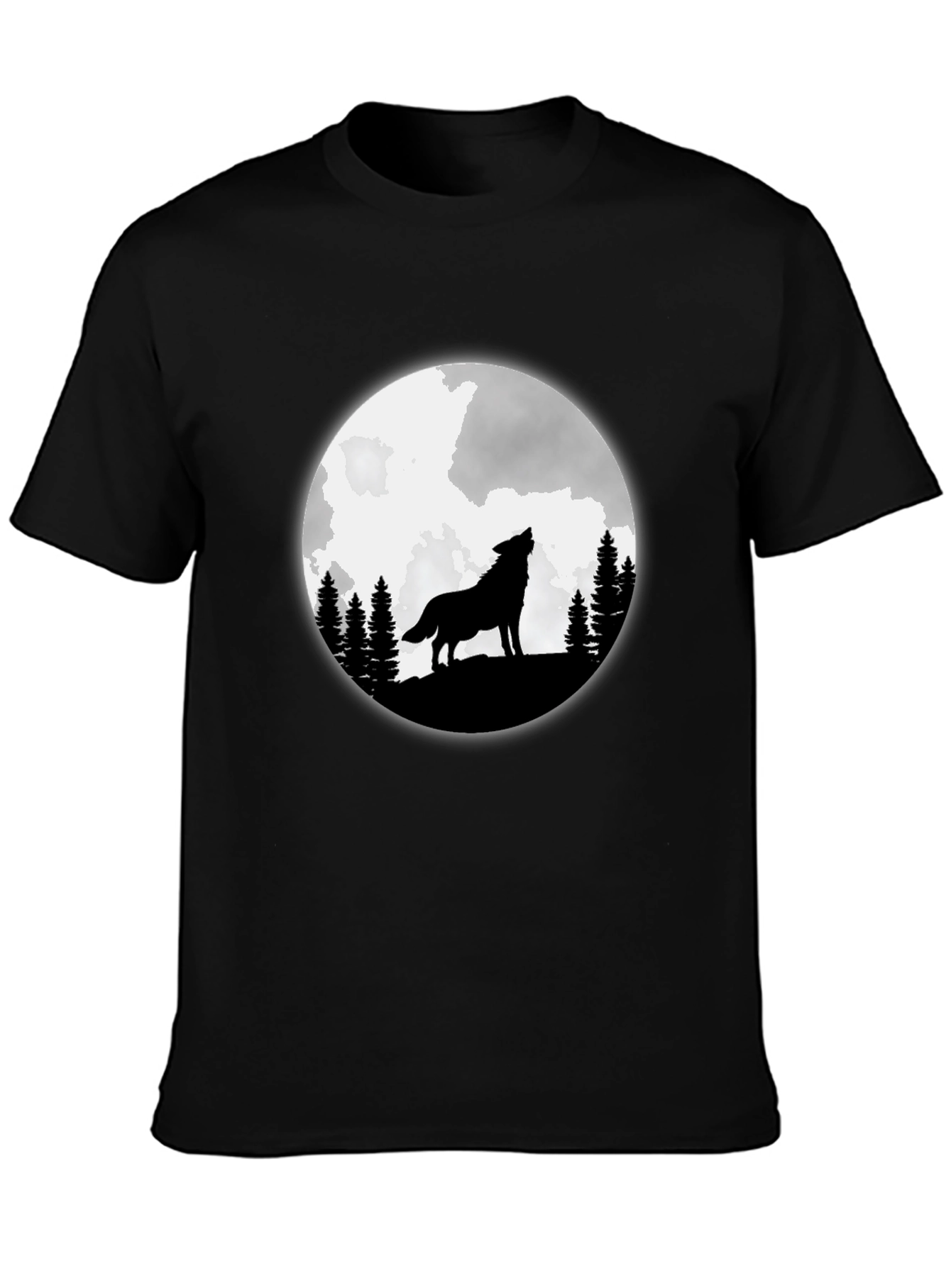Wolf Moon Graphic T-Shirt - Black
