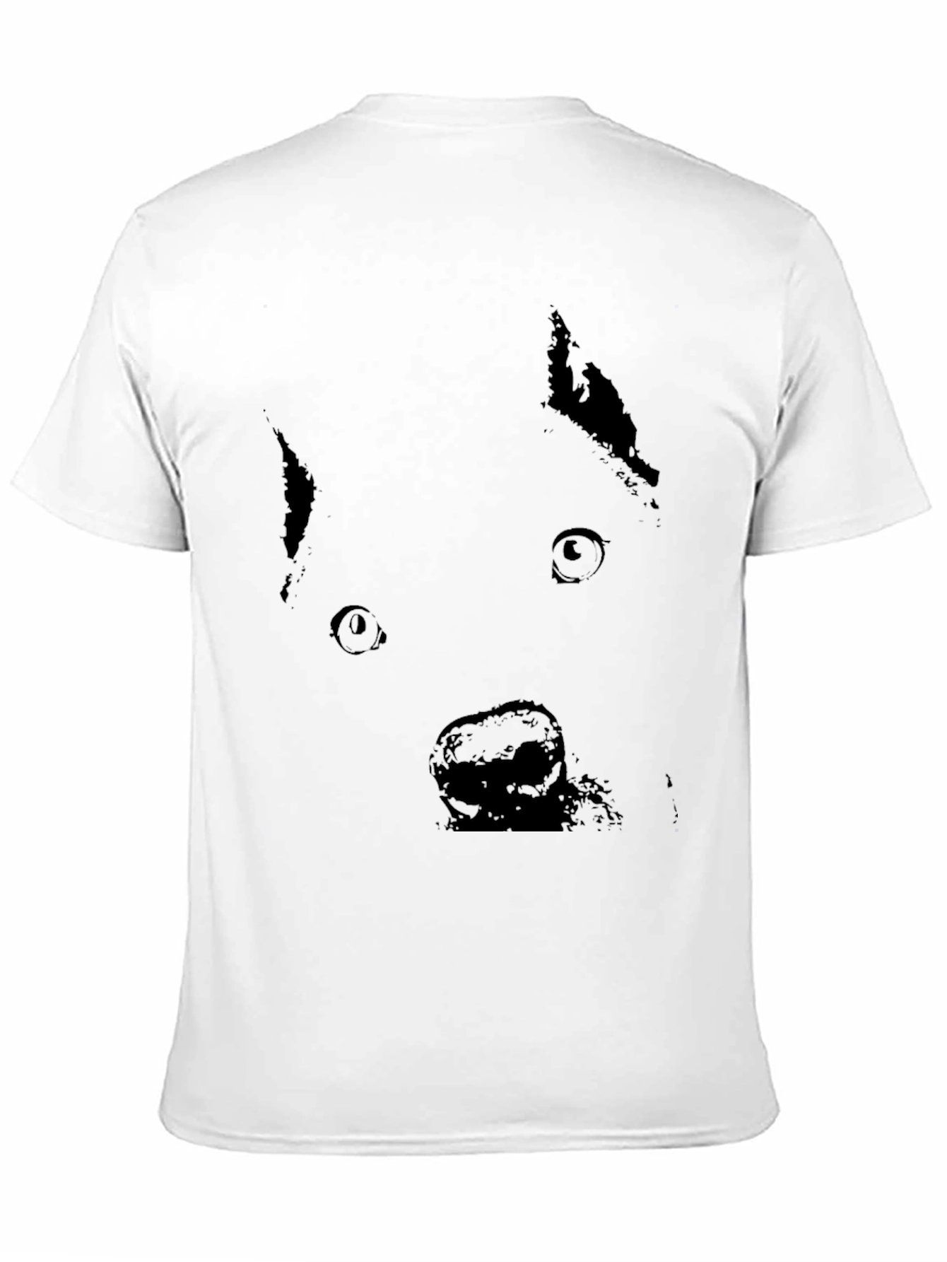 Black Dog Face Graphic T-Shirt - Casual Style