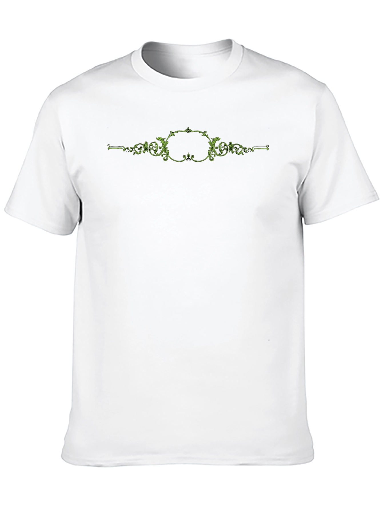 Elegant Scrollwork Tee - Black Cotton Blend