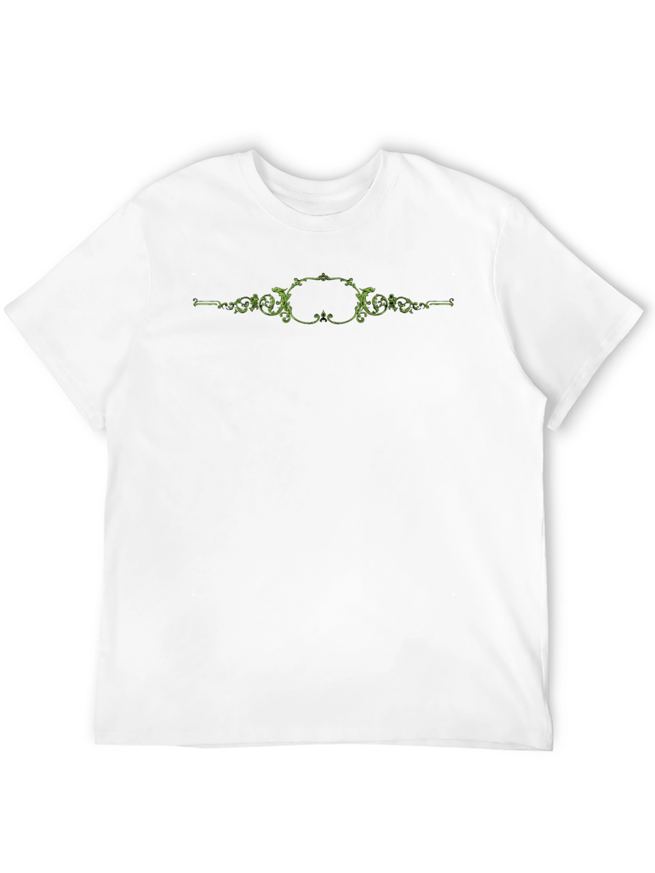 Elegant Scrollwork Tee - Black Cotton Blend