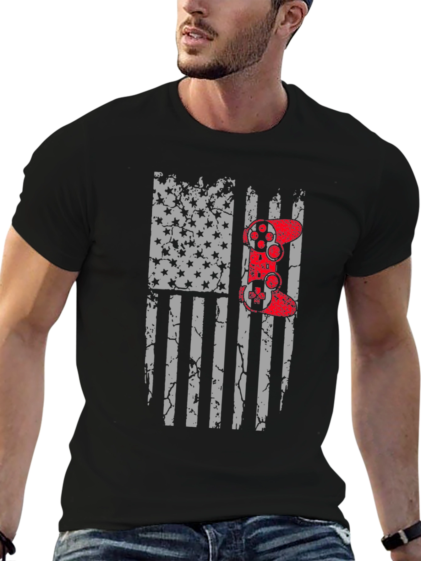Gaming USA Flag Graphic Tee