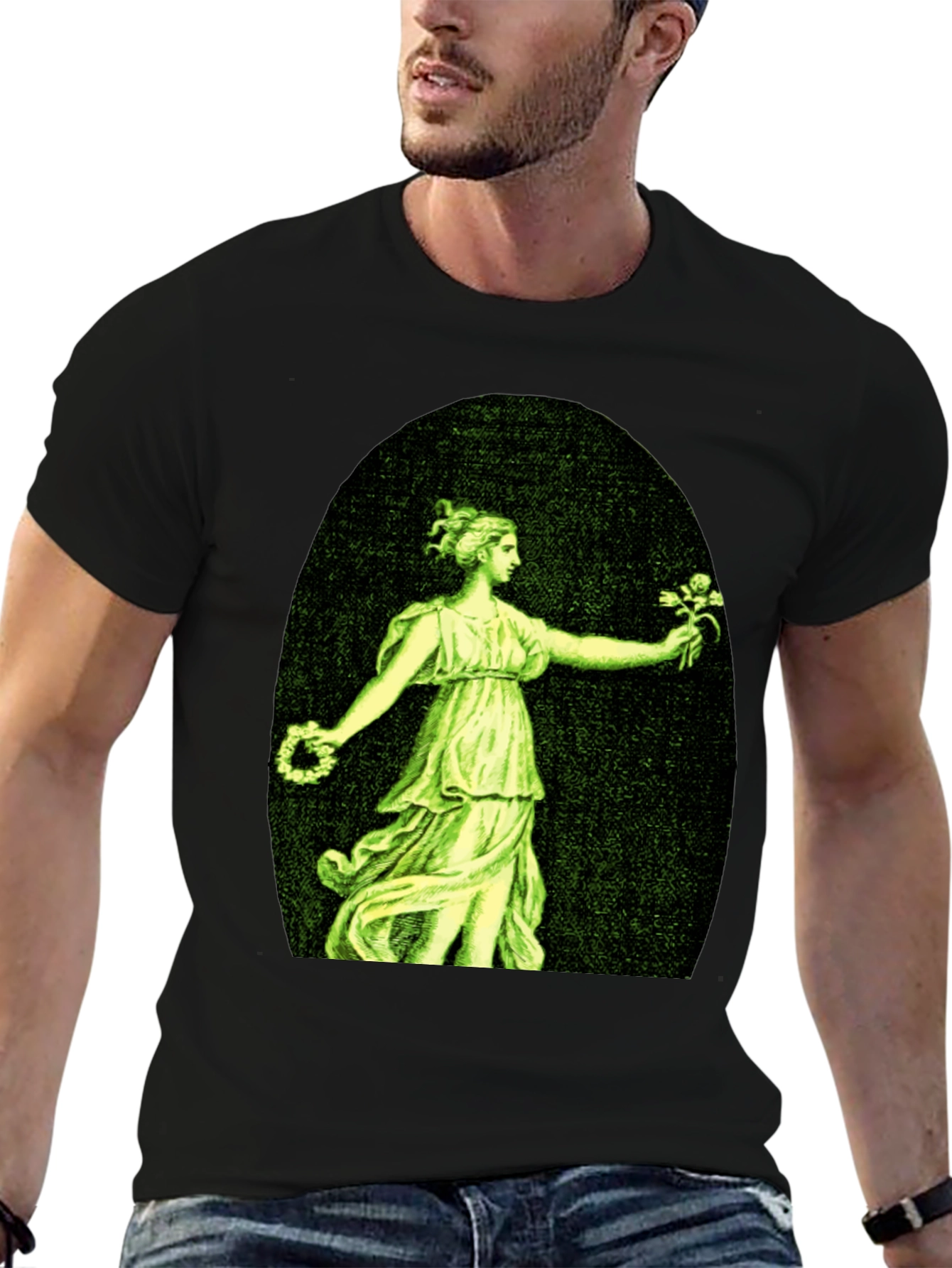 Woman with Flowers Graphic T-Shirt
