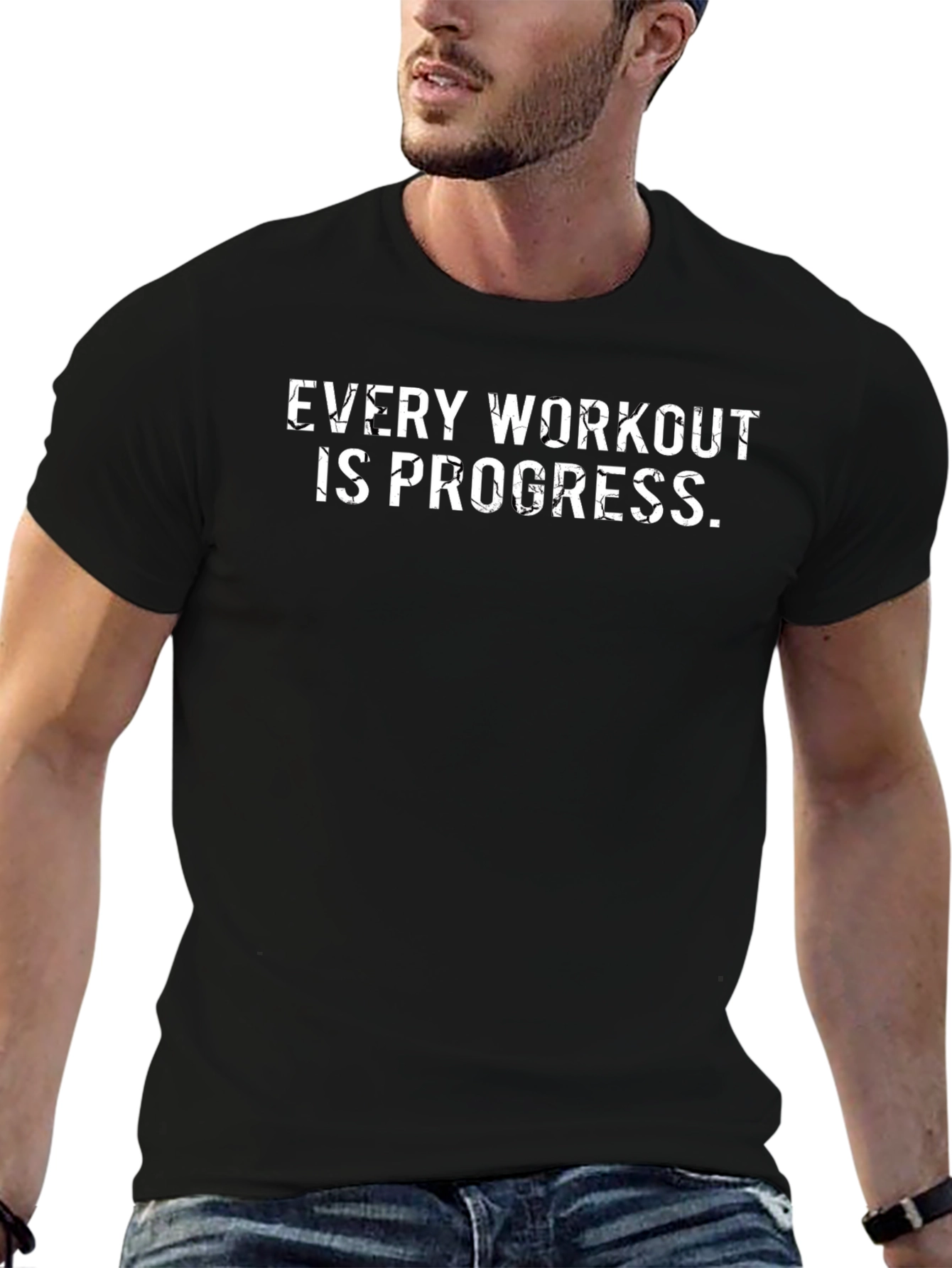 Every Workout is Progress Black T-Shirt