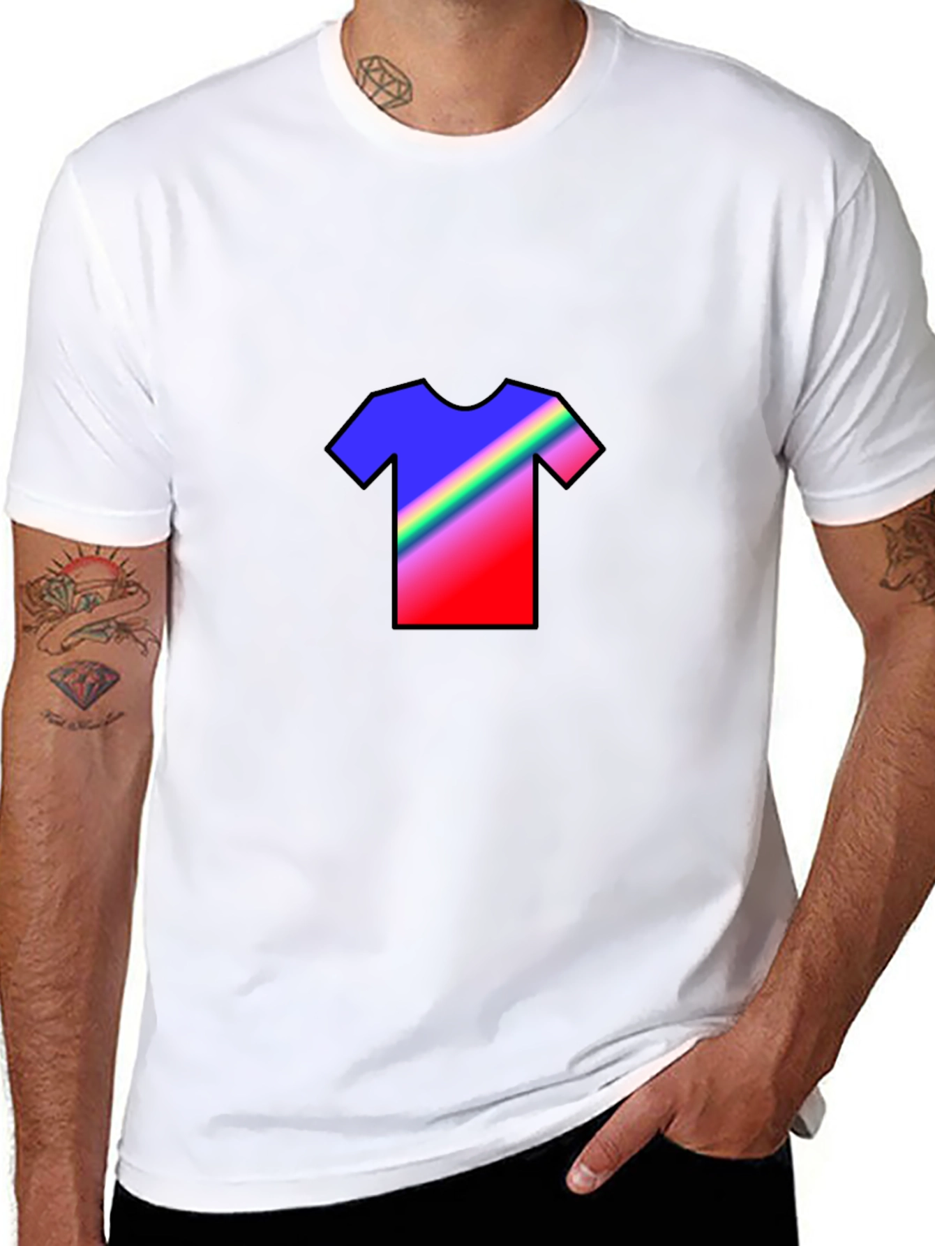 Rainbow Graphic Tee - Mens Black T-Shirt