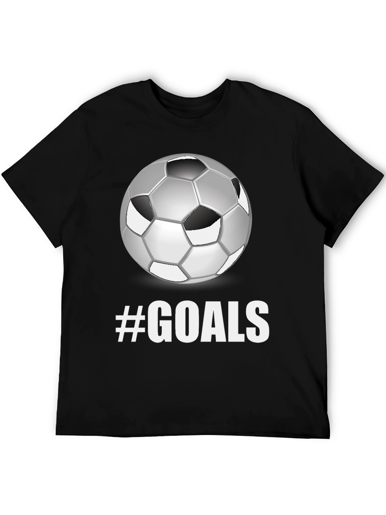 Soccer Goals Graphic Tee - Black Cotton T-Shirt