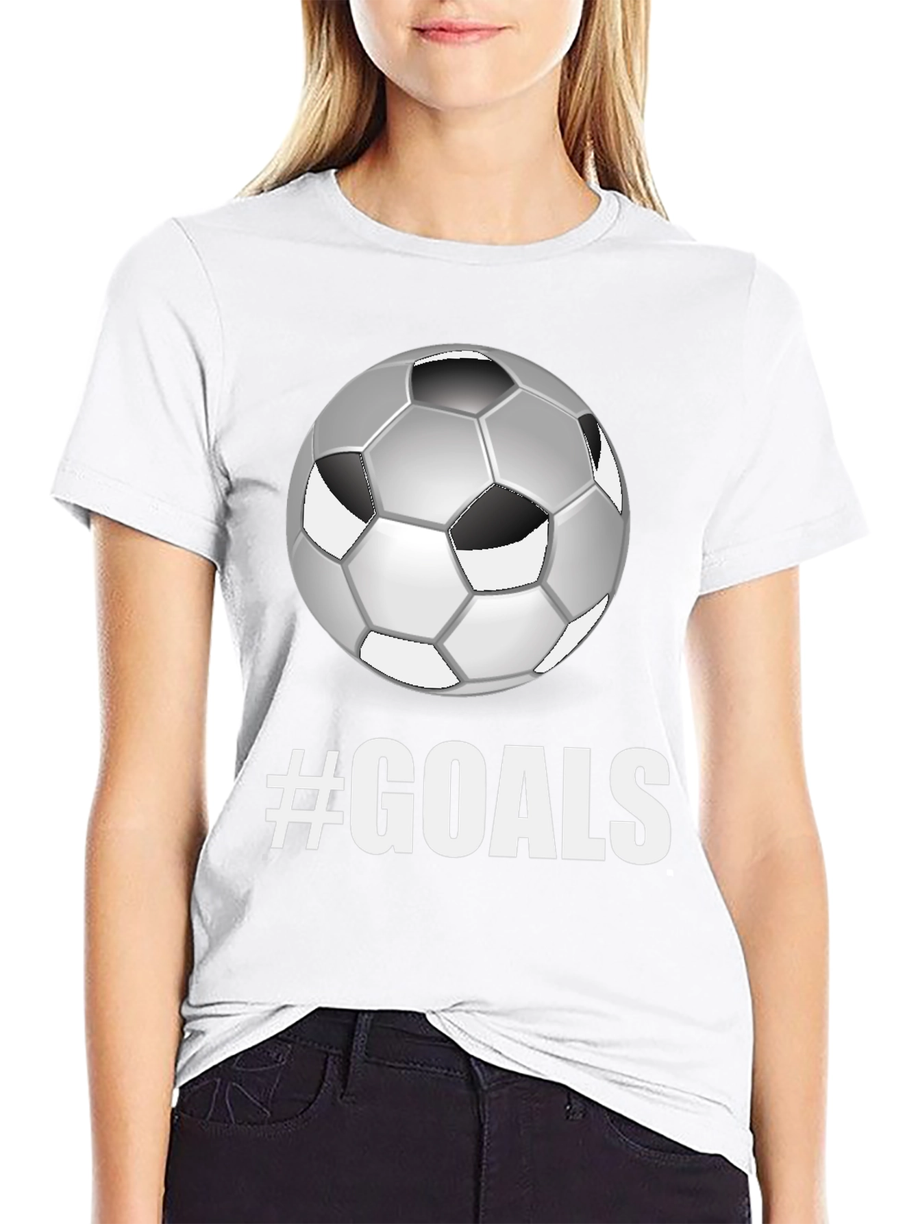 Soccer Goals Graphic Tee - Black Cotton T-Shirt