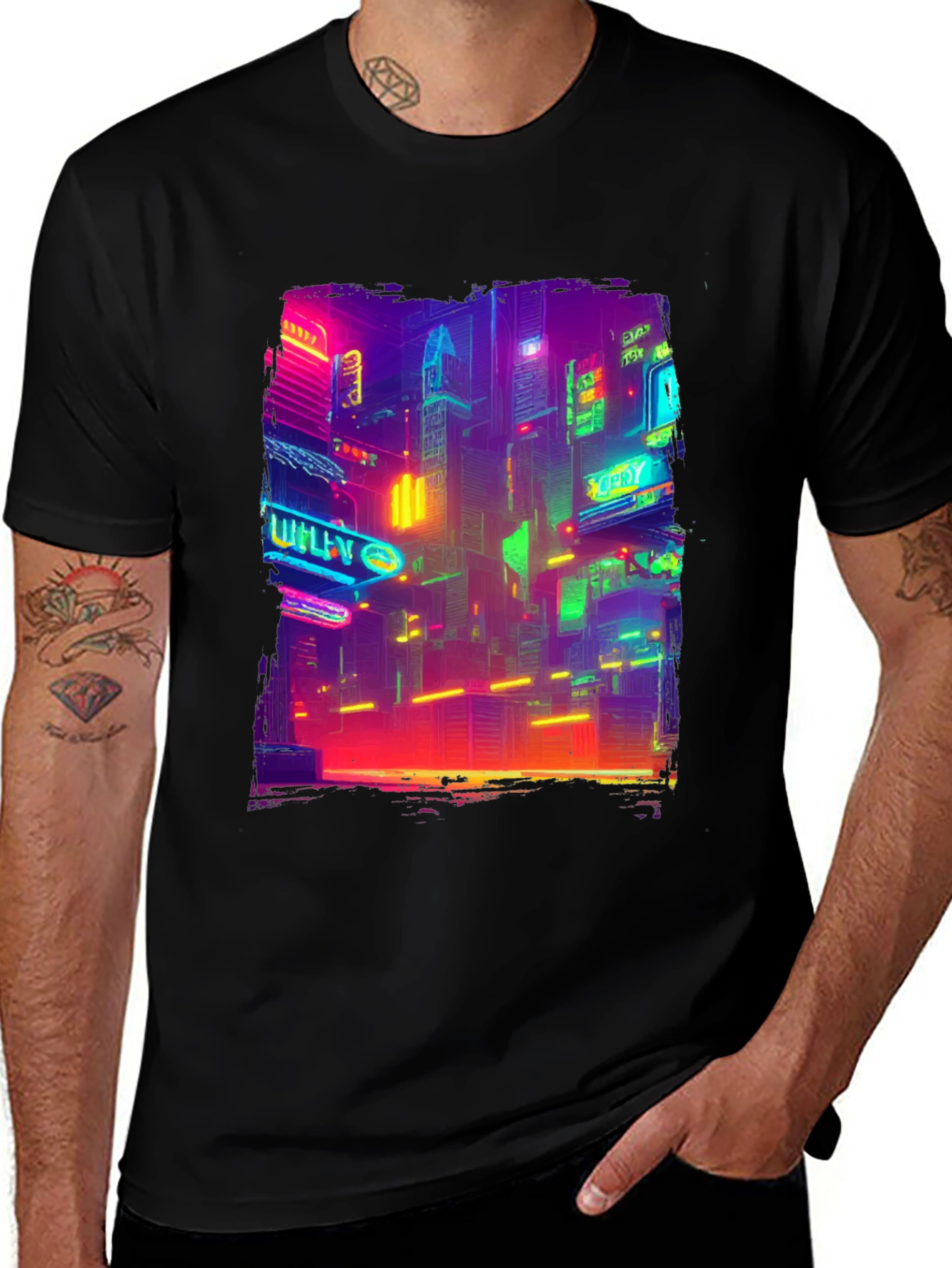 Cyberpunk Cityscape T-Shirt