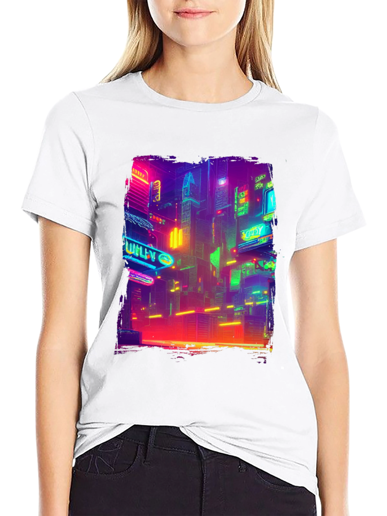 Cyberpunk Cityscape T-Shirt