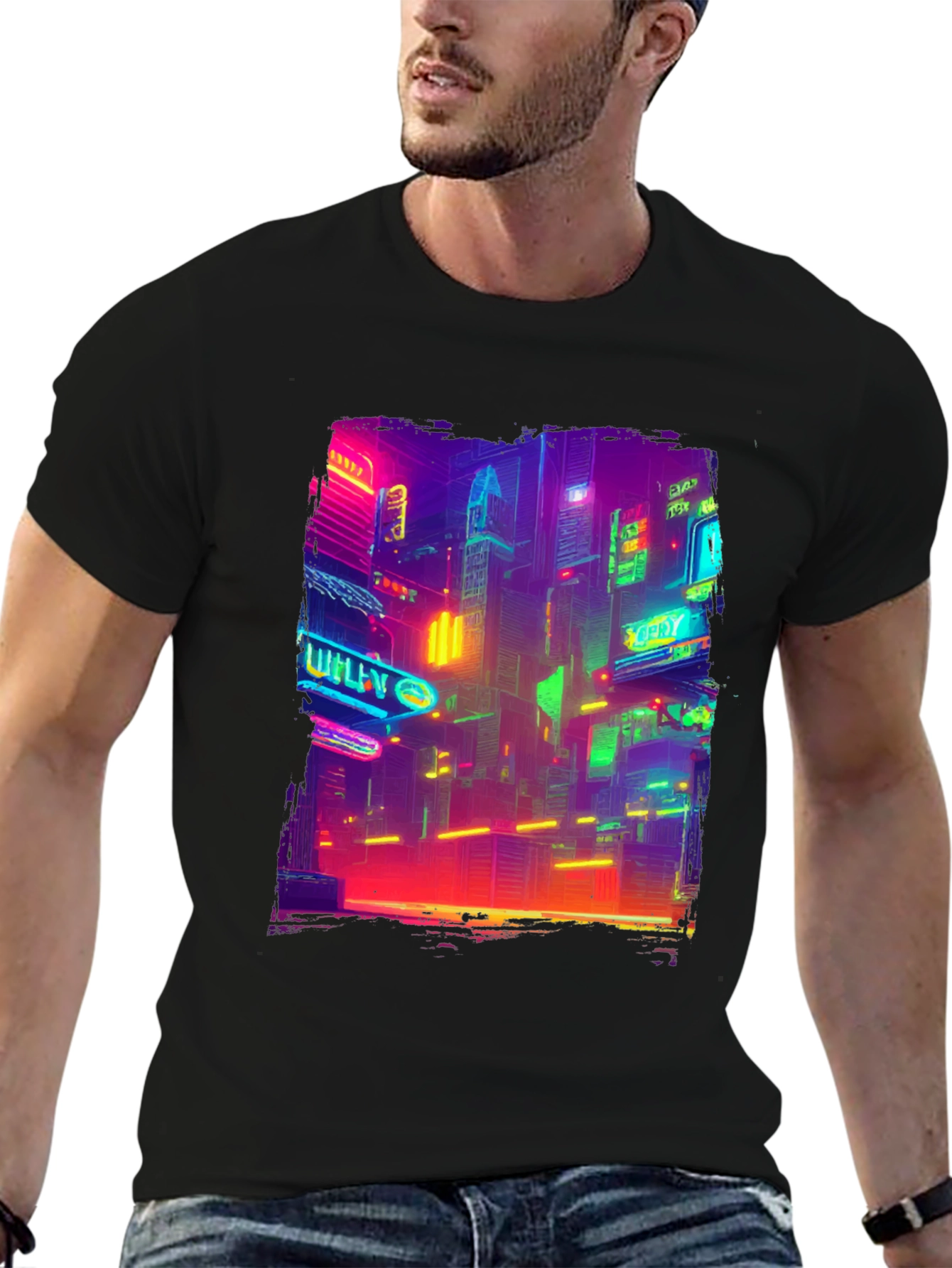 Cyberpunk Cityscape T-Shirt