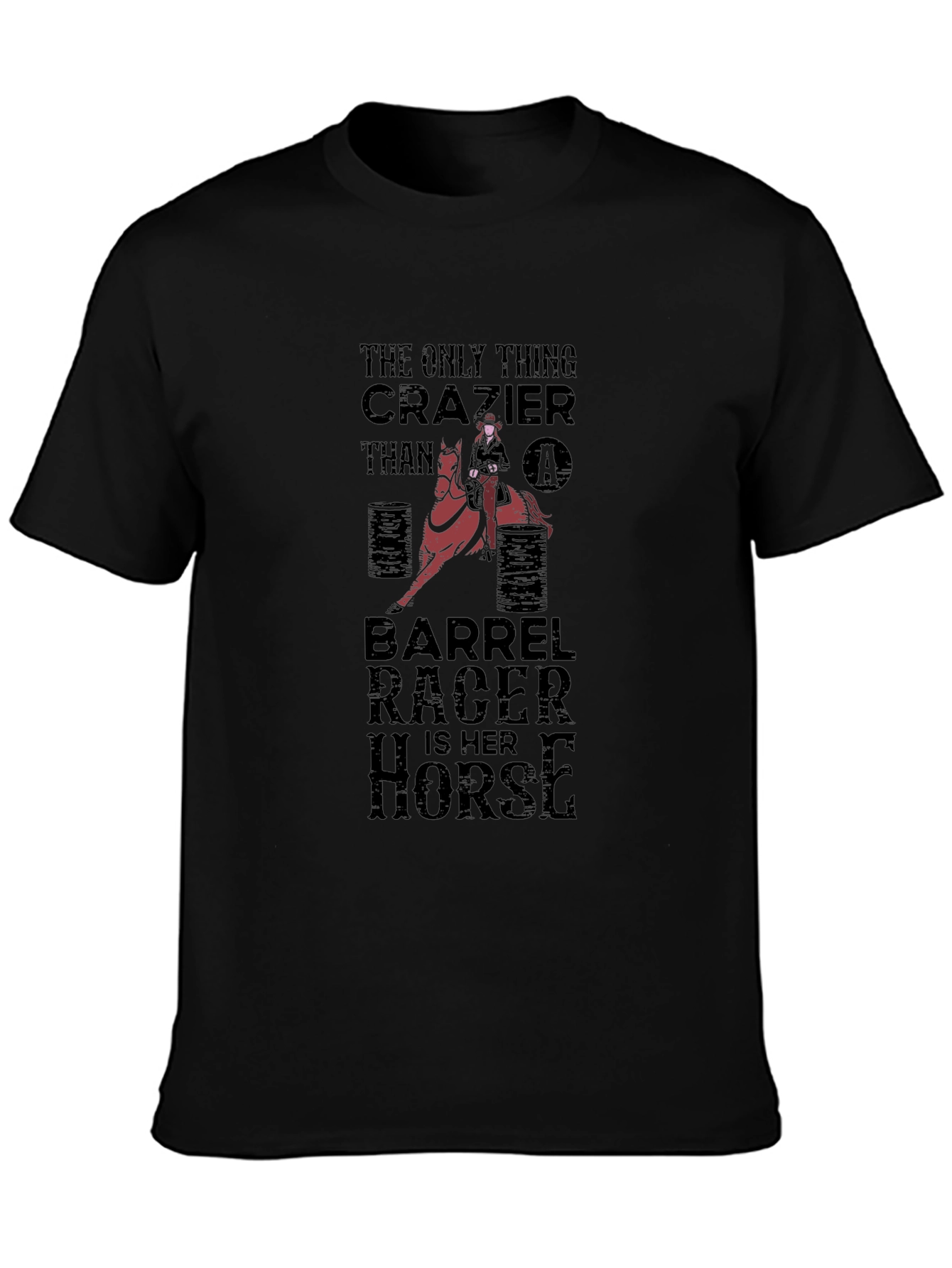 Barrel Racer T-Shirt - Crazy Horse Rider Tee