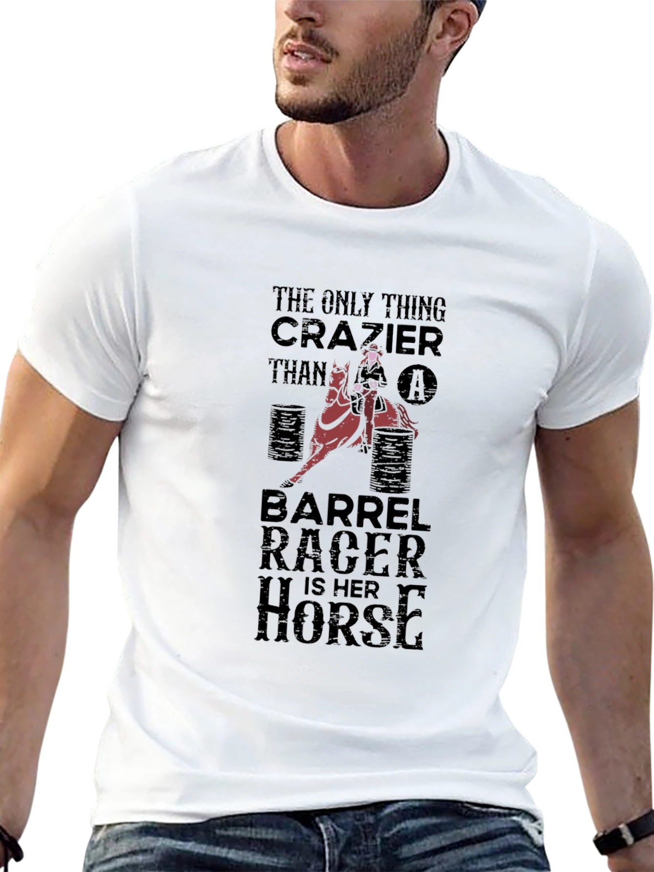 Barrel Racer T-Shirt - Crazy Horse Rider Tee