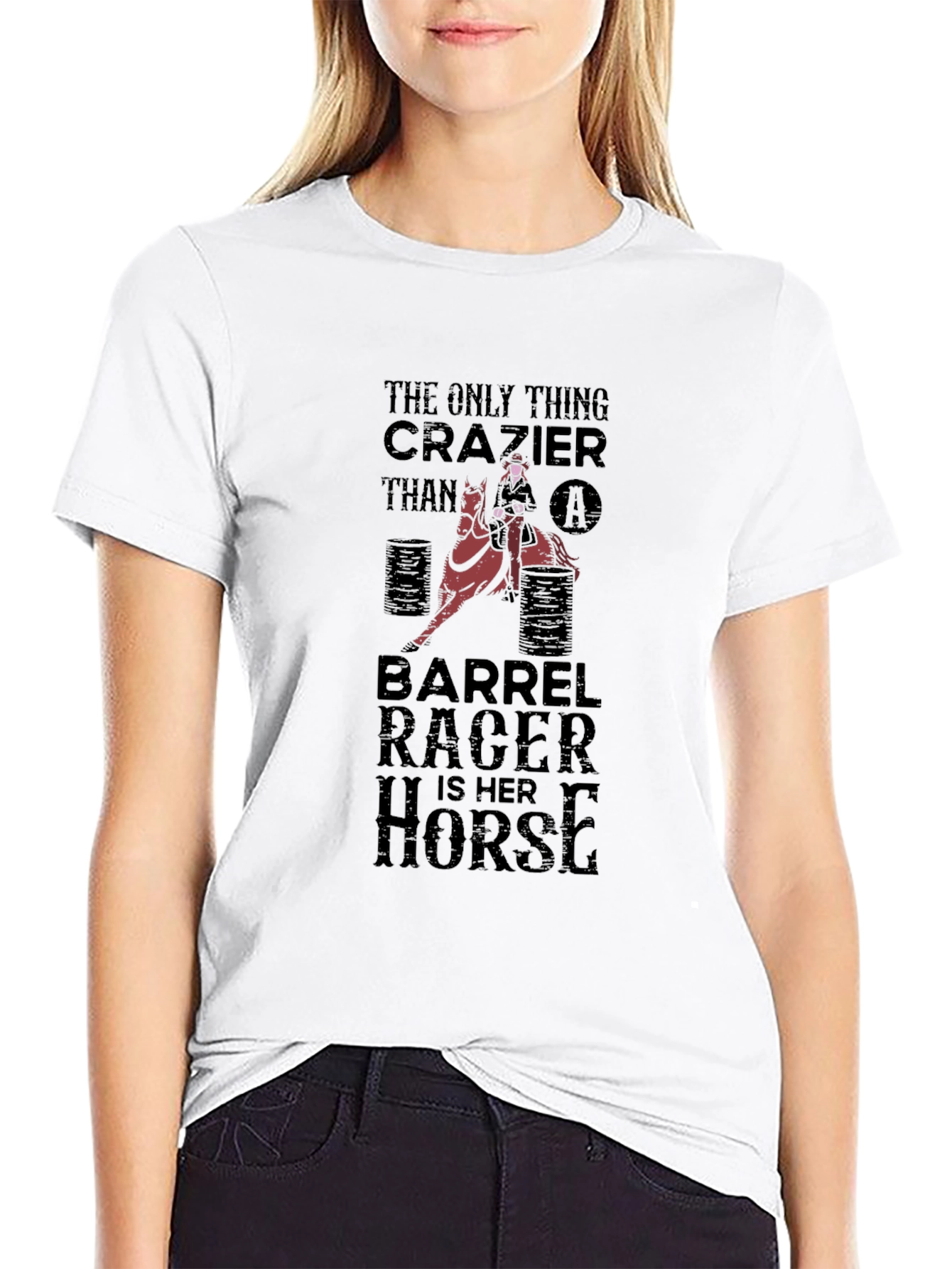 Barrel Racer T-Shirt - Crazy Horse Rider Tee