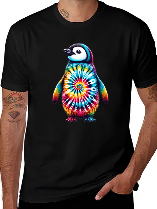 Tie-Dye Penguin Graphic Tee - Unique Unisex Design
