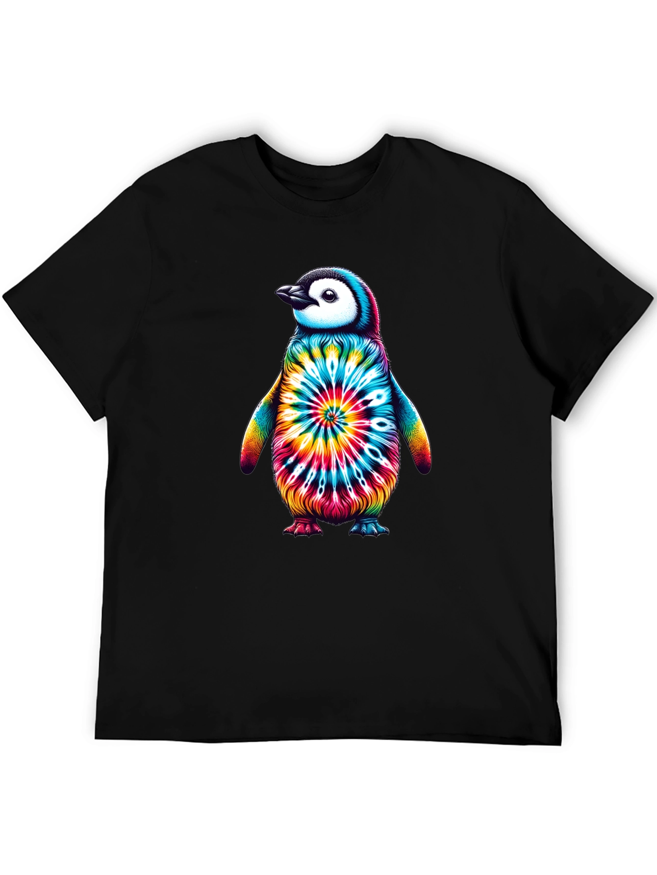 Tie-Dye Penguin Graphic Tee - Unique Unisex Design