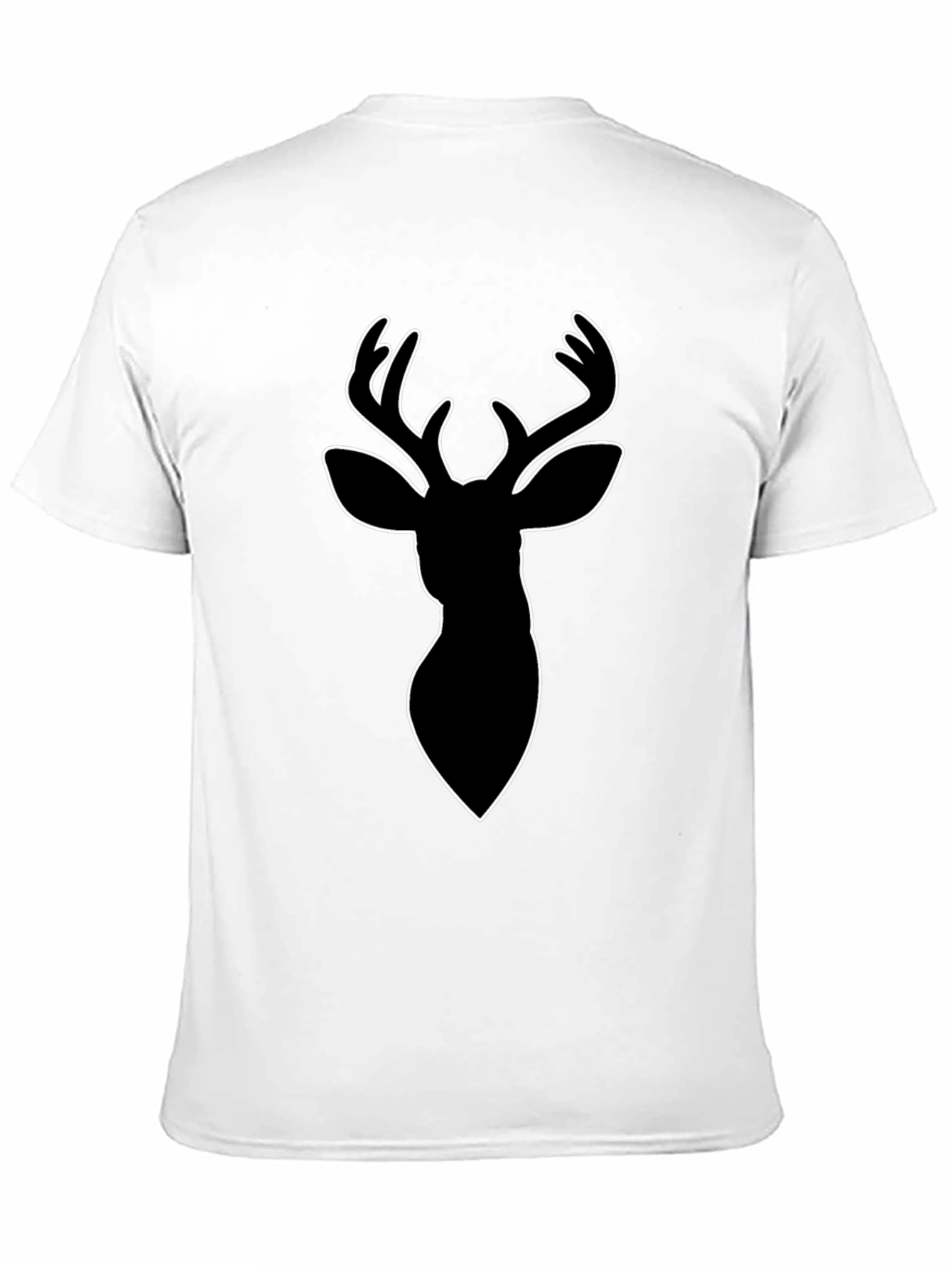Black Deer Outline Graphic Tee - Modern Style