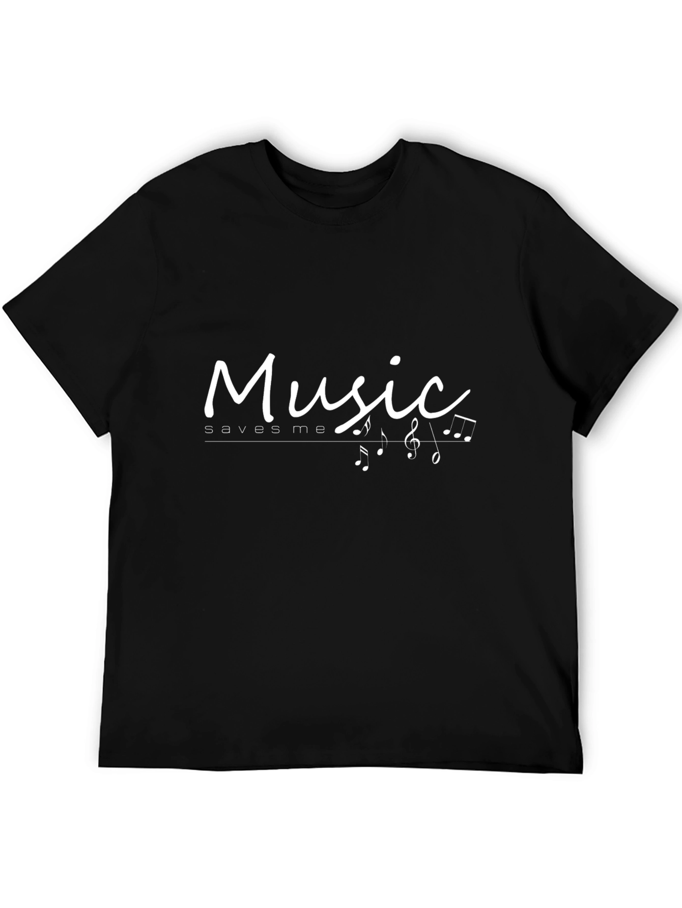 Music Saves Me Black T-Shirt