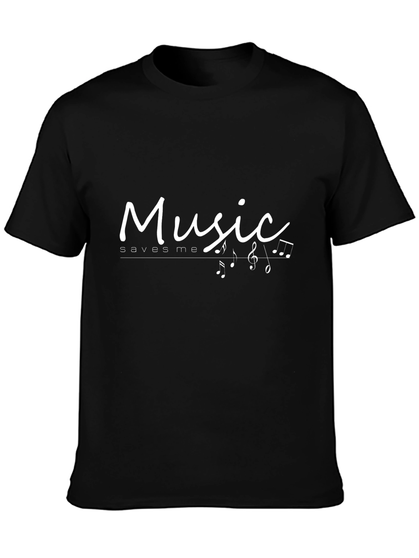 Music Saves Me Black T-Shirt