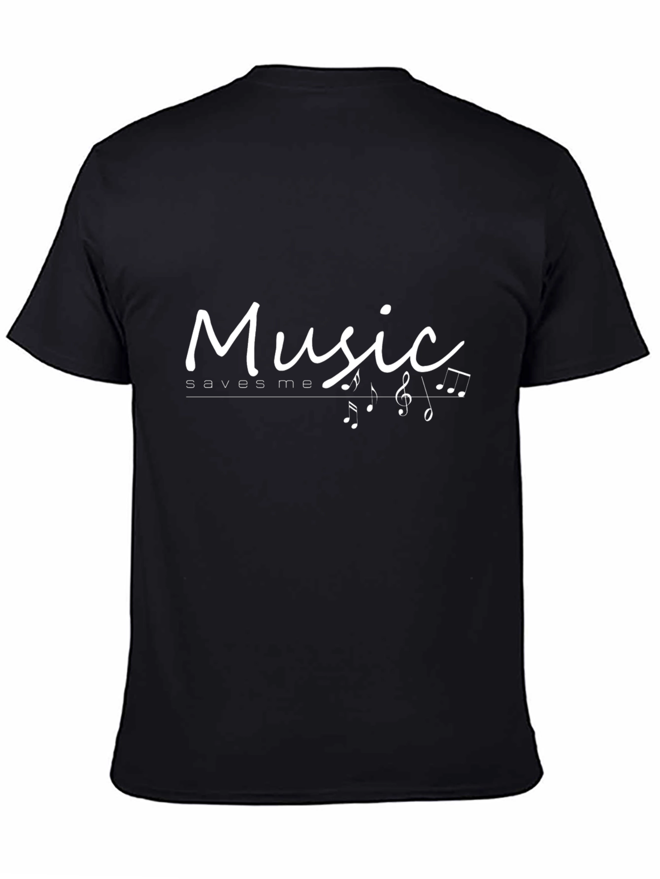 Music Saves Me Black T-Shirt