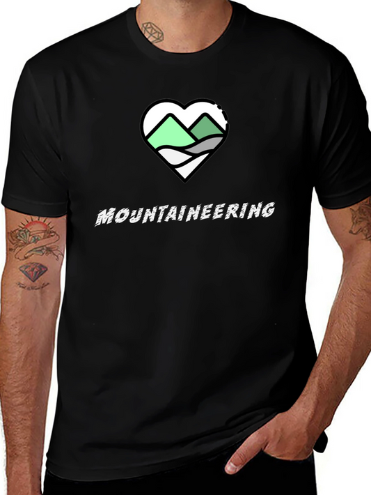 Mountaineering Heart Graphic Tee - Black