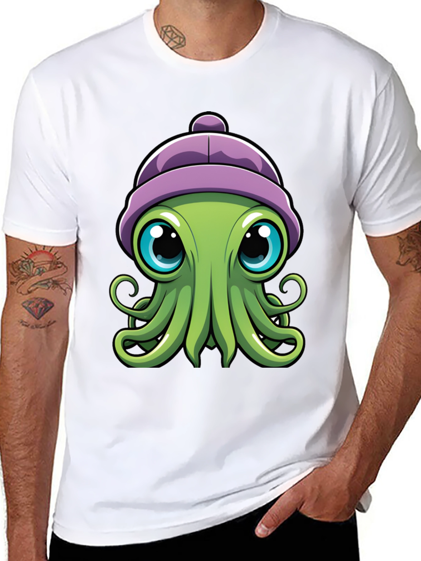 Cute Octopus T-Shirt - Cartoon Character Graphic Tee