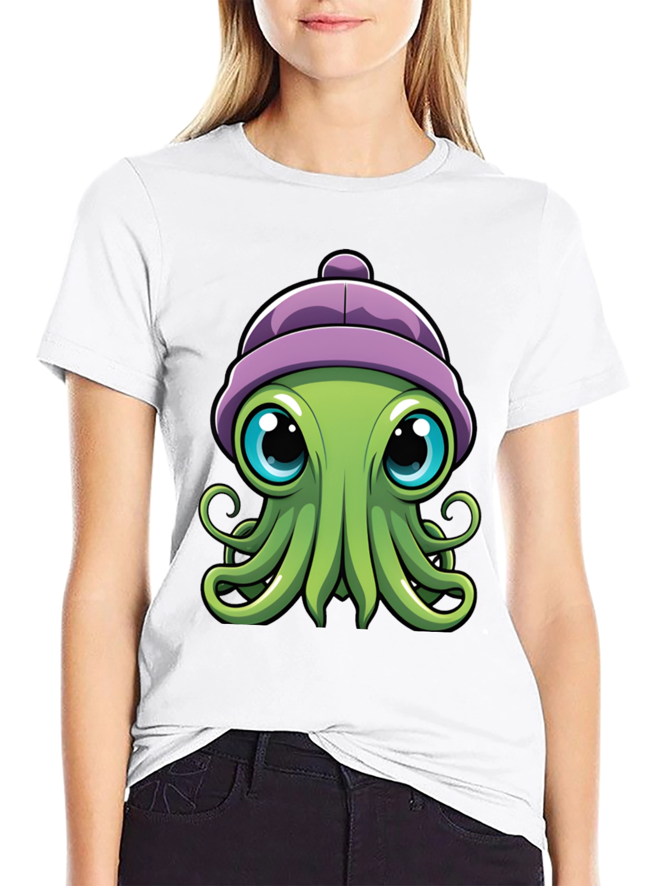 Cute Octopus T-Shirt - Cartoon Character Graphic Tee