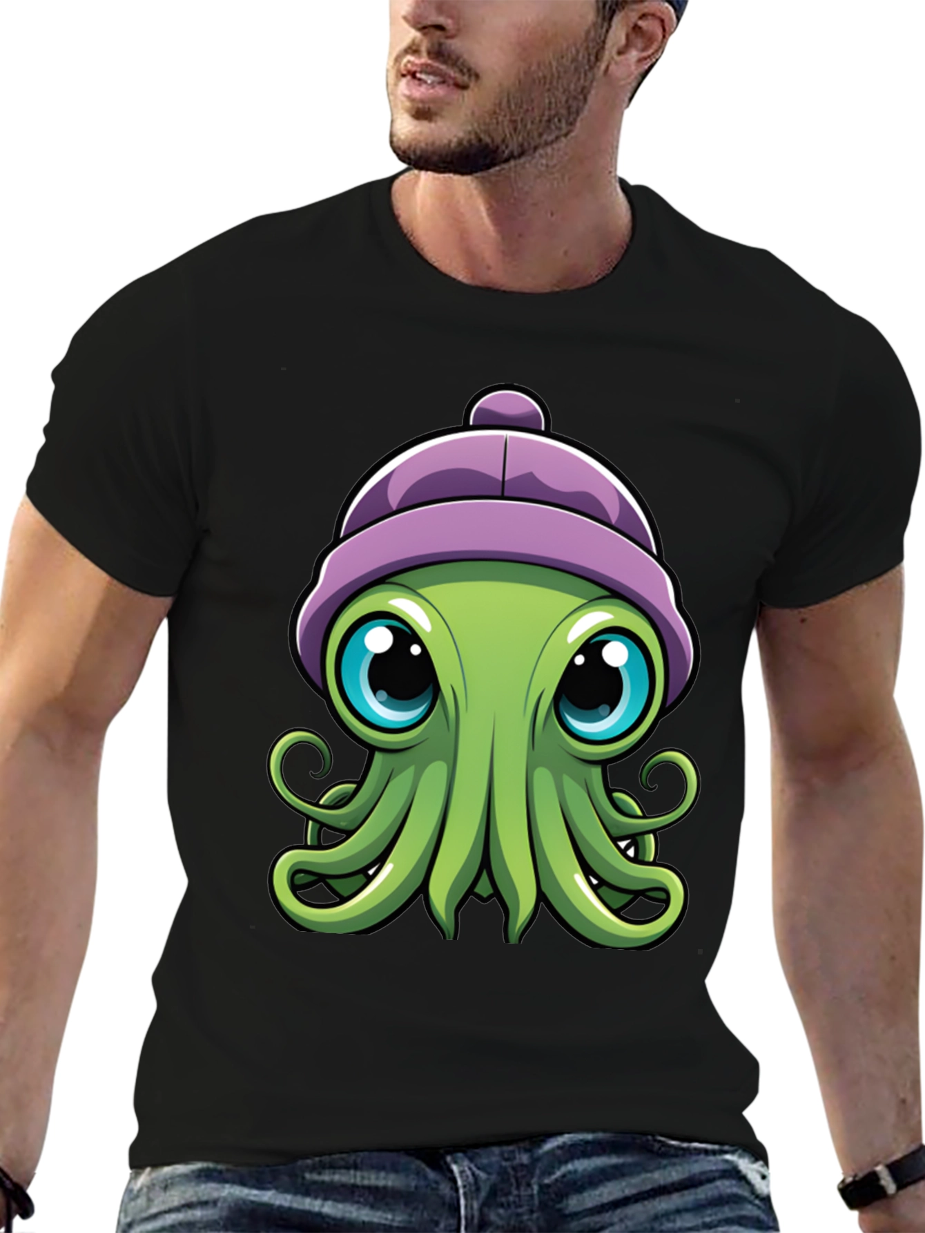 Cute Octopus T-Shirt - Cartoon Character Graphic Tee
