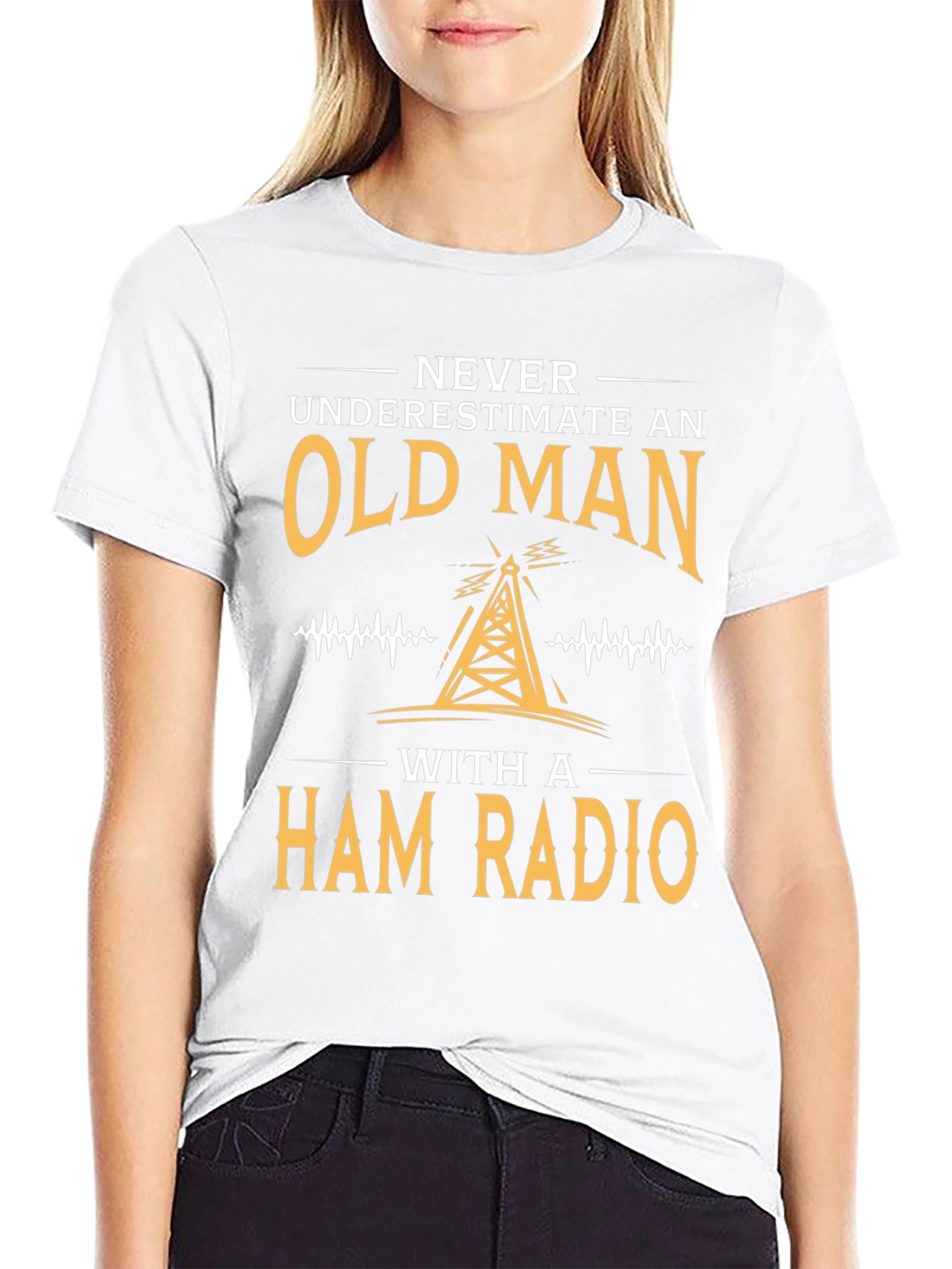 Never Underestimate an Old Man Ham Radio T-Shirt