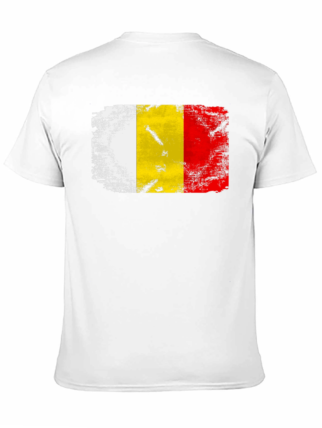 Belgium Flag Distressed T-Shirt - Black