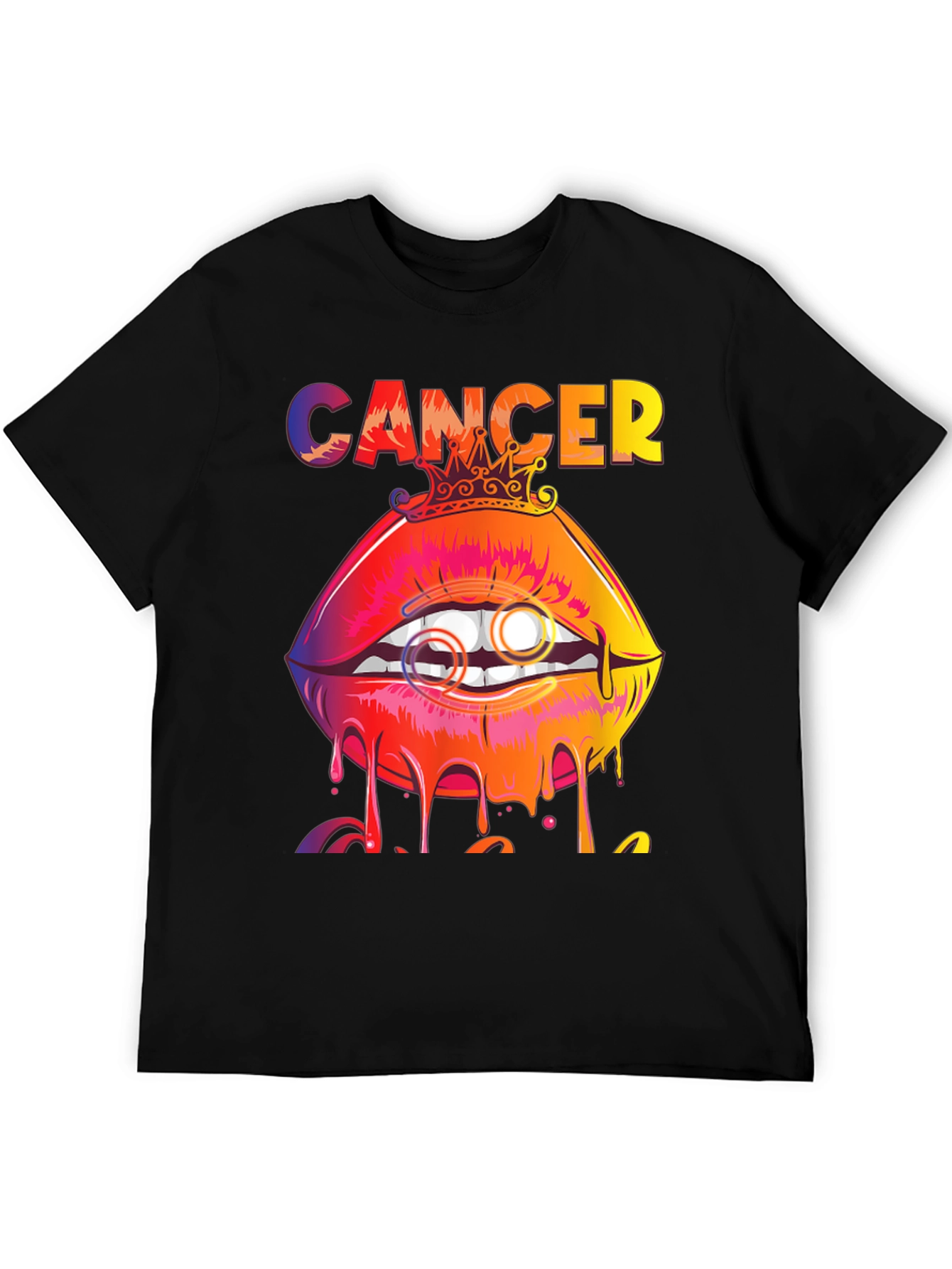 Cancer Zodiac Lips Graphic T-Shirt