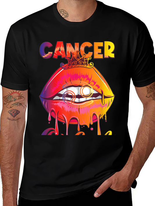 Cancer Zodiac Lips Graphic T-Shirt