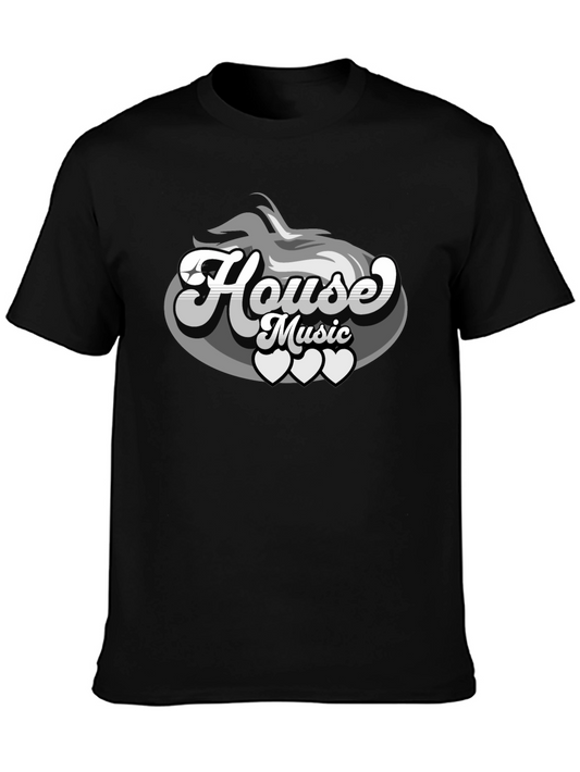 House Music Graphic Tee - Cool Retro Design