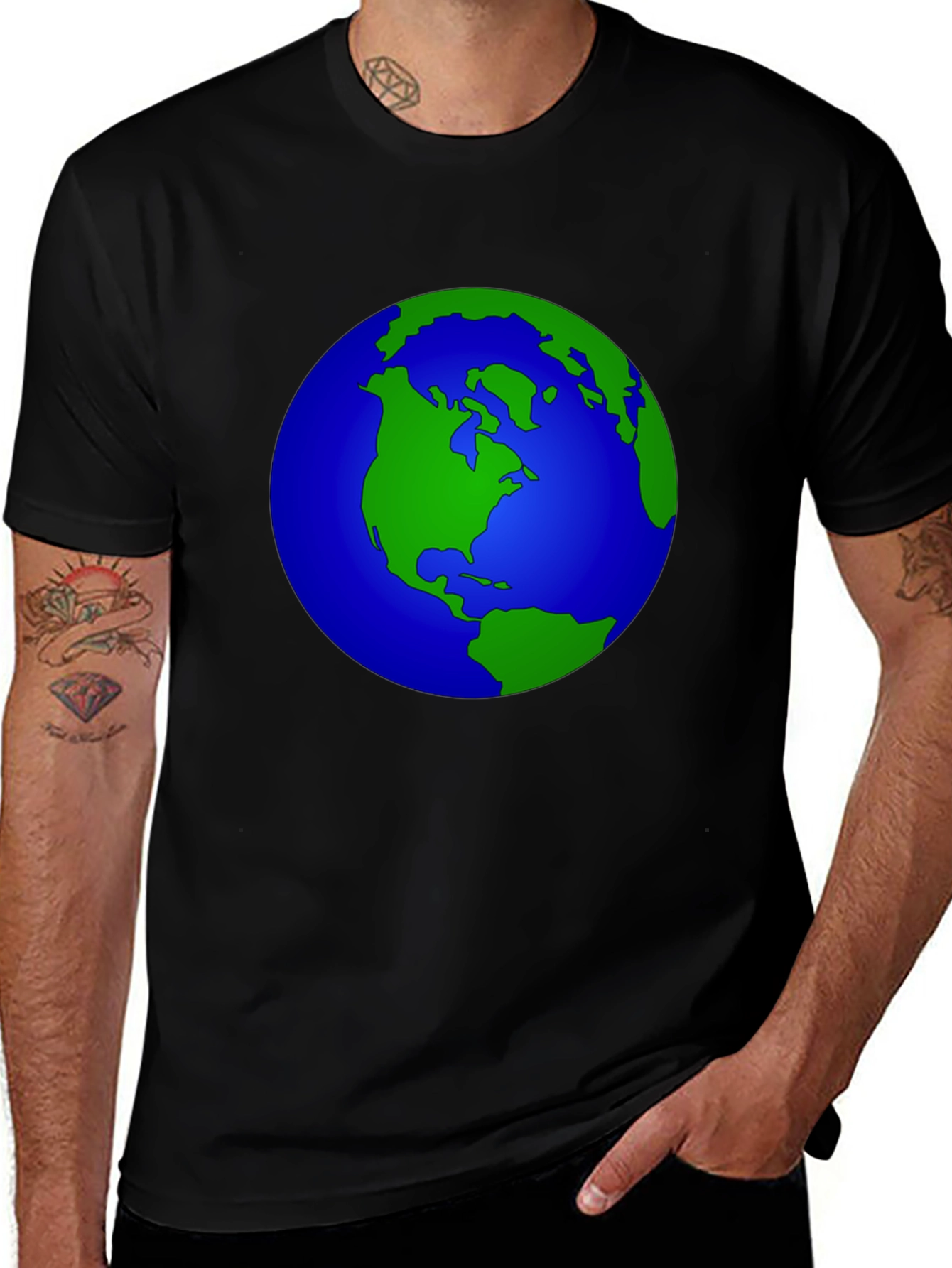 Earth Graphic T-Shirt - Black