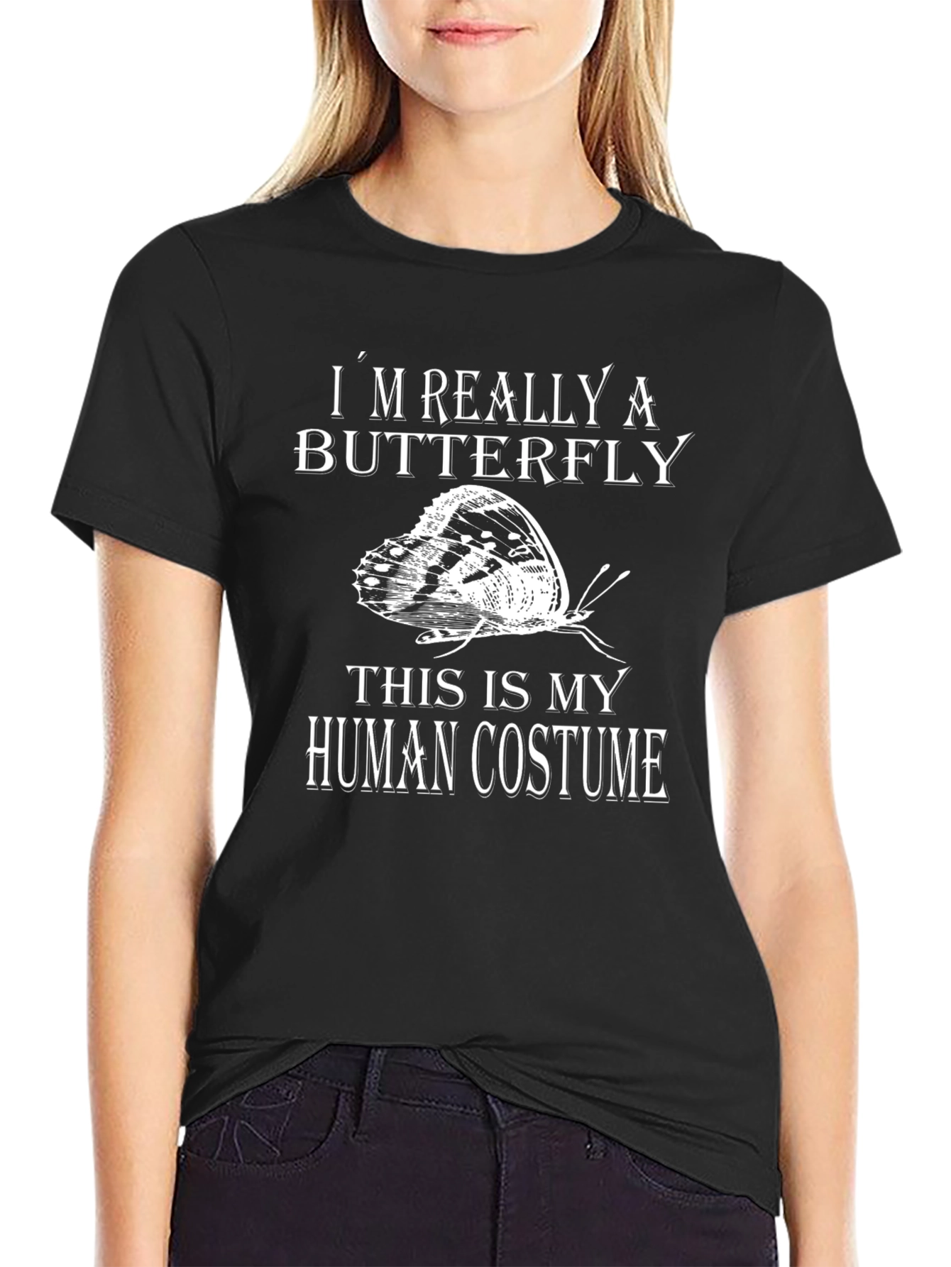 Butterfly Human Costume Funny Graphic Tee